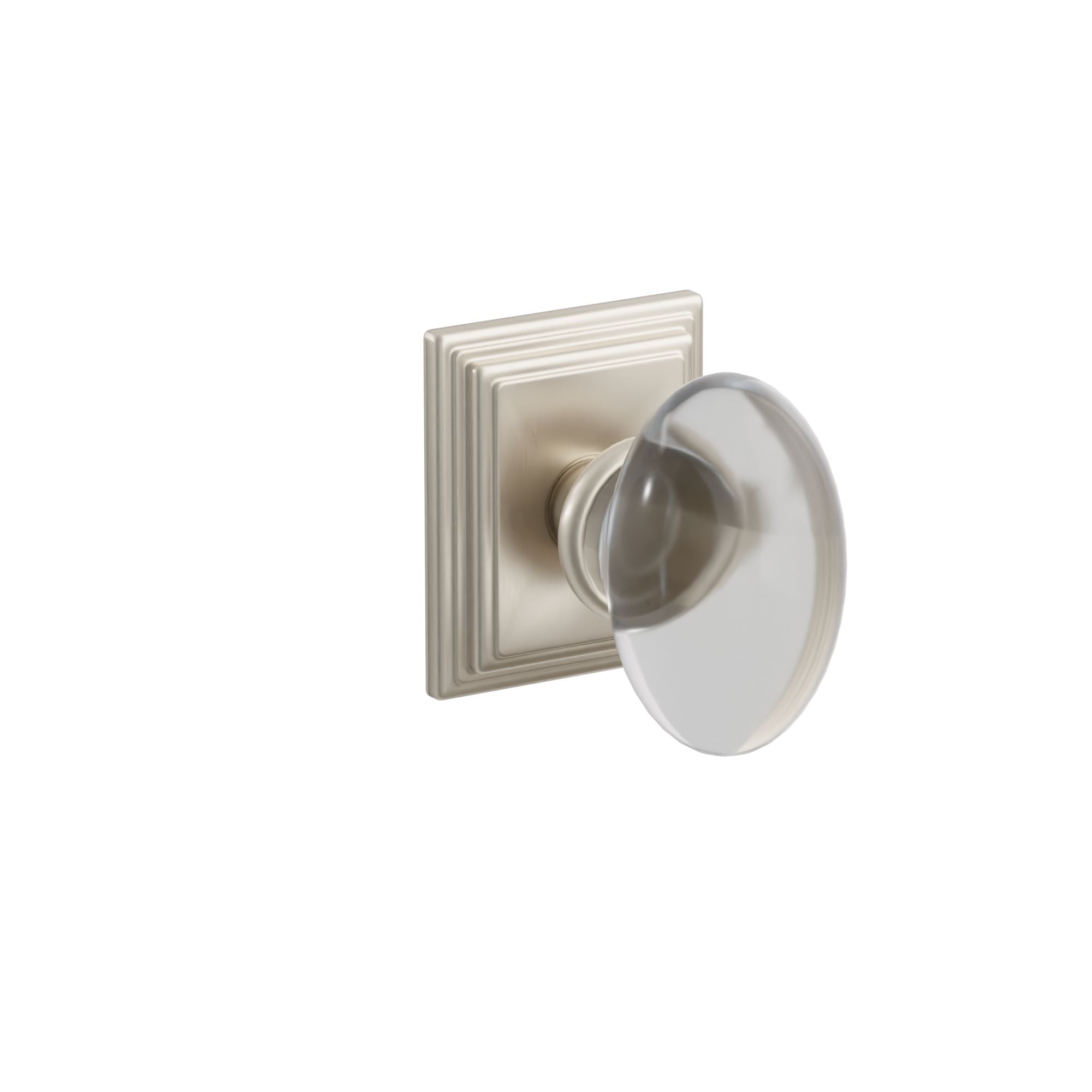 Emtek Concealed Fastener Hampton Glass Knob Set With Wilshire Rosette