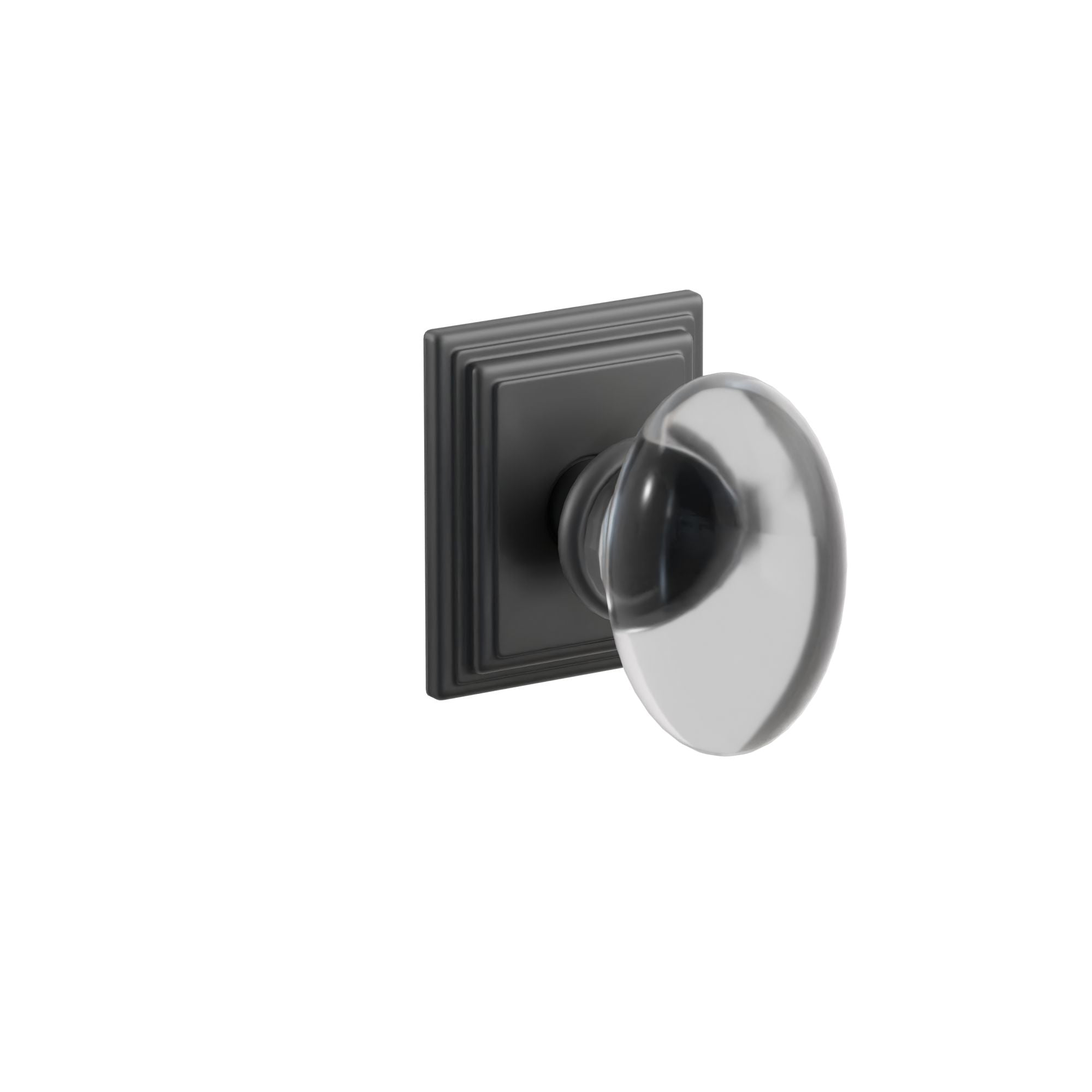 Emtek Concealed Fastener Hampton Glass Knob Set With Wilshire Rosette