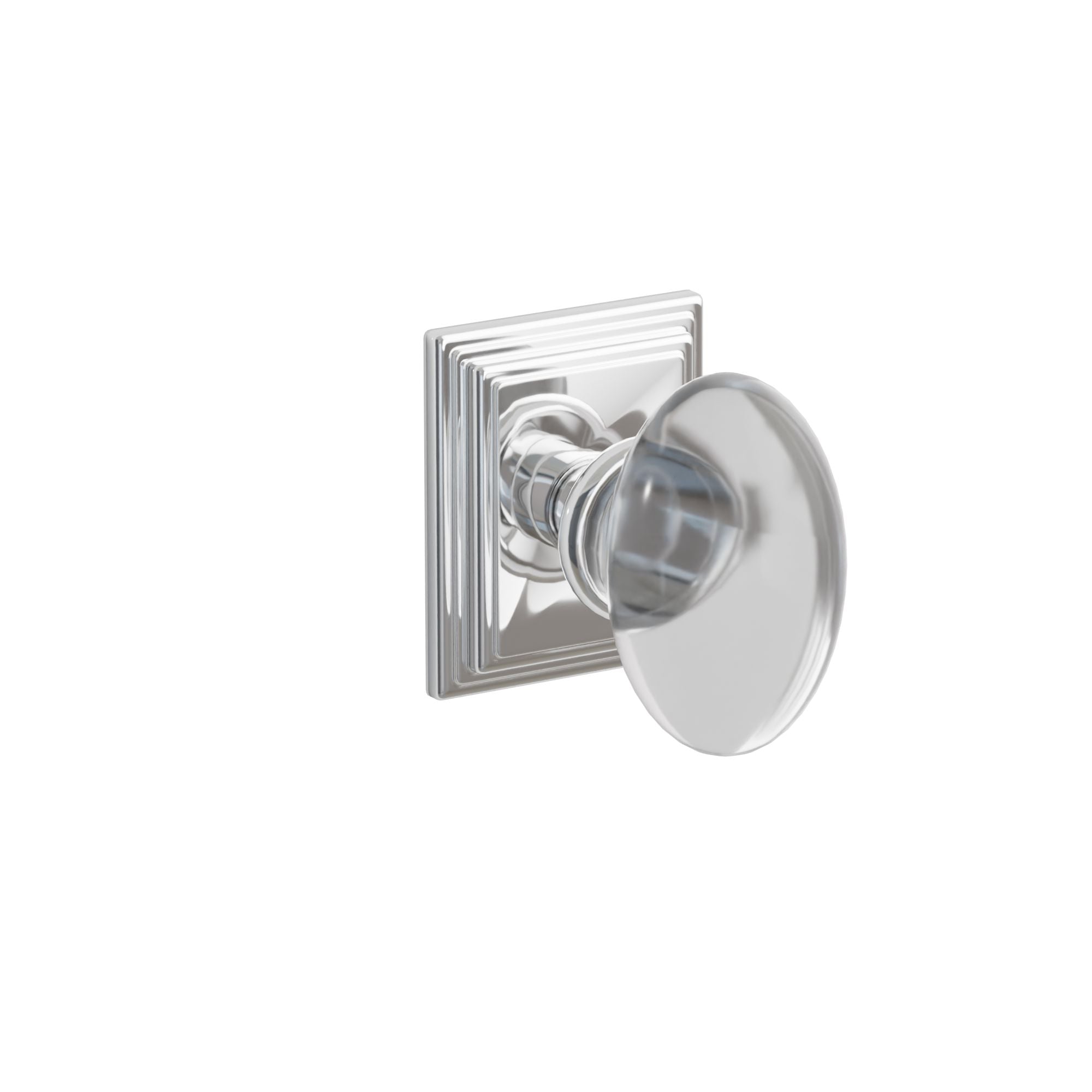 Emtek Concealed Fastener Hampton Glass Knob Set With Wilshire Rosette