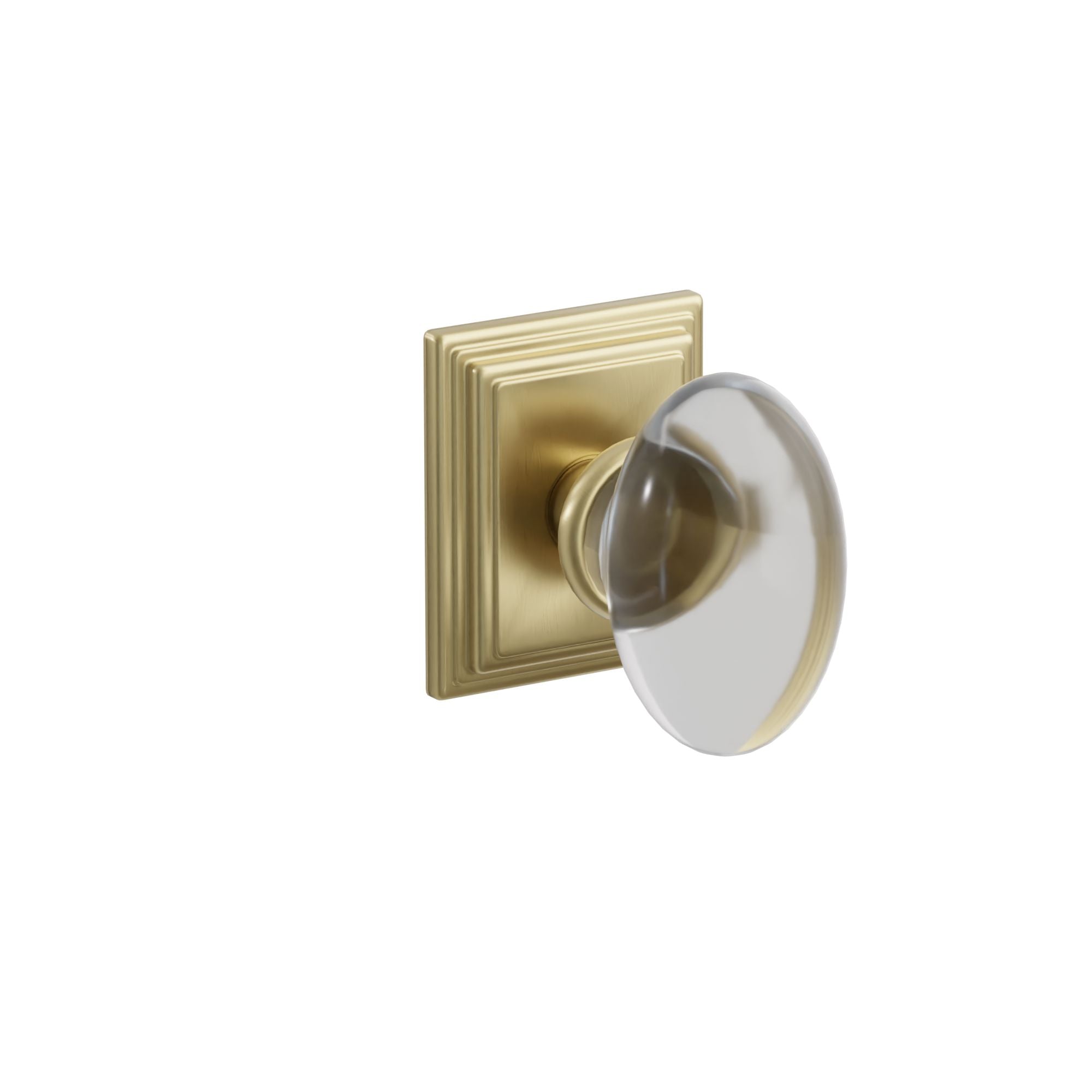 Emtek Concealed Fastener Hampton Glass Knob Set With Wilshire Rosette