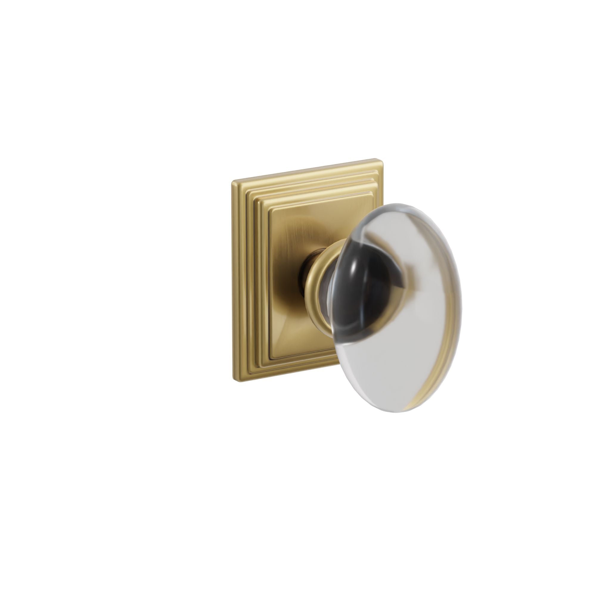 Emtek Concealed Fastener Hampton Glass Knob Set With Wilshire Rosette