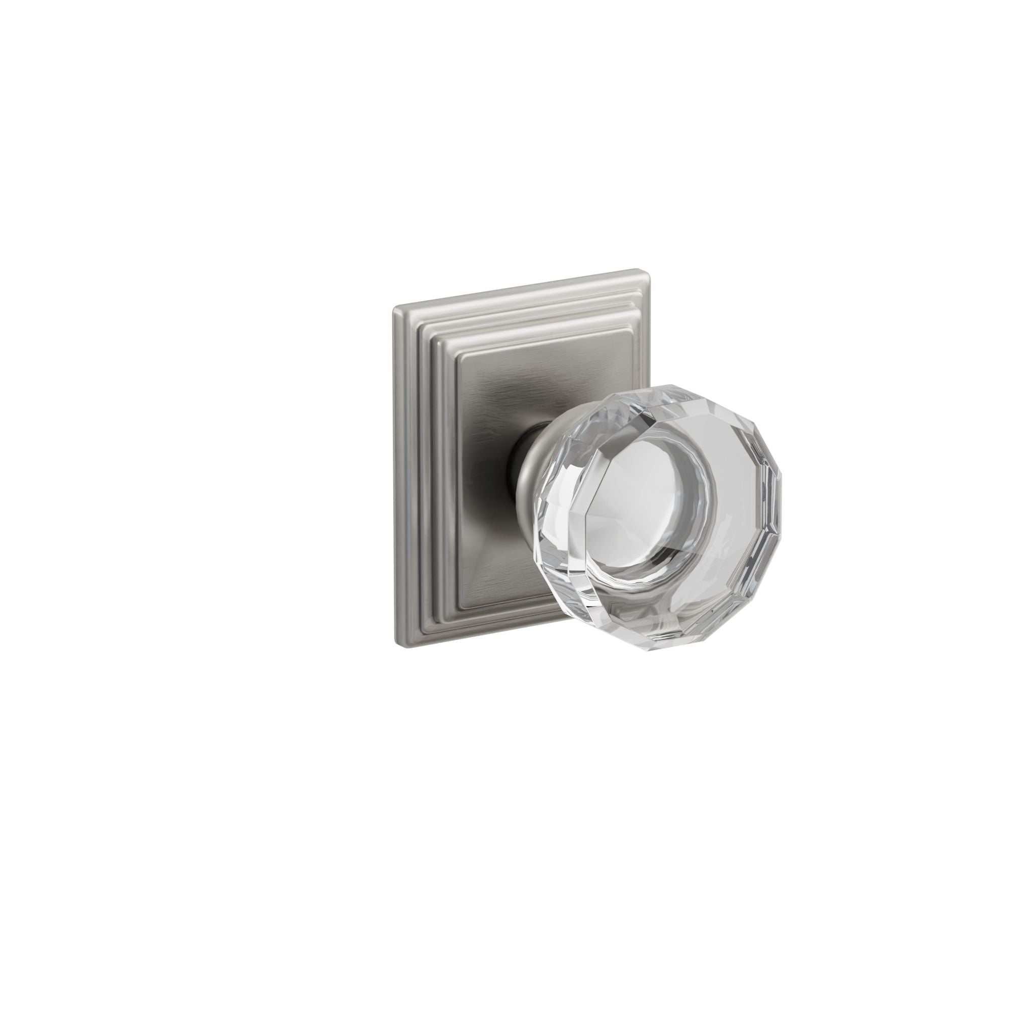 Emtek Lowell Glass Knob Set with Wilshire Rosette