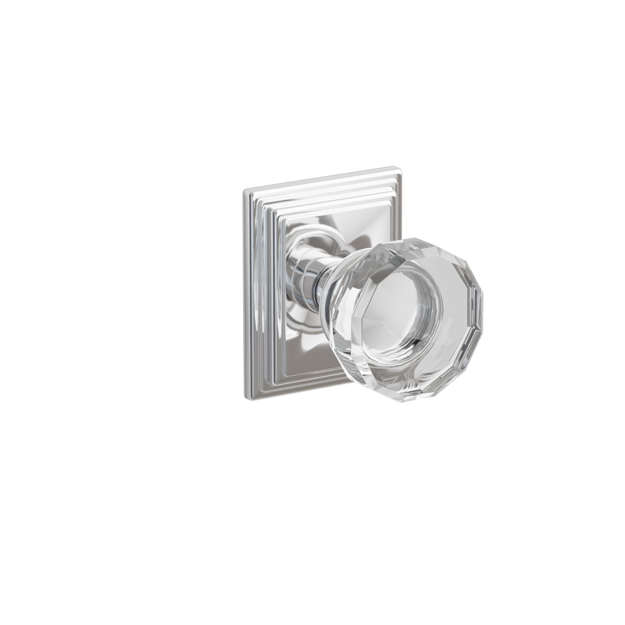 Emtek Lowell Glass Knob Set with Wilshire Rosette