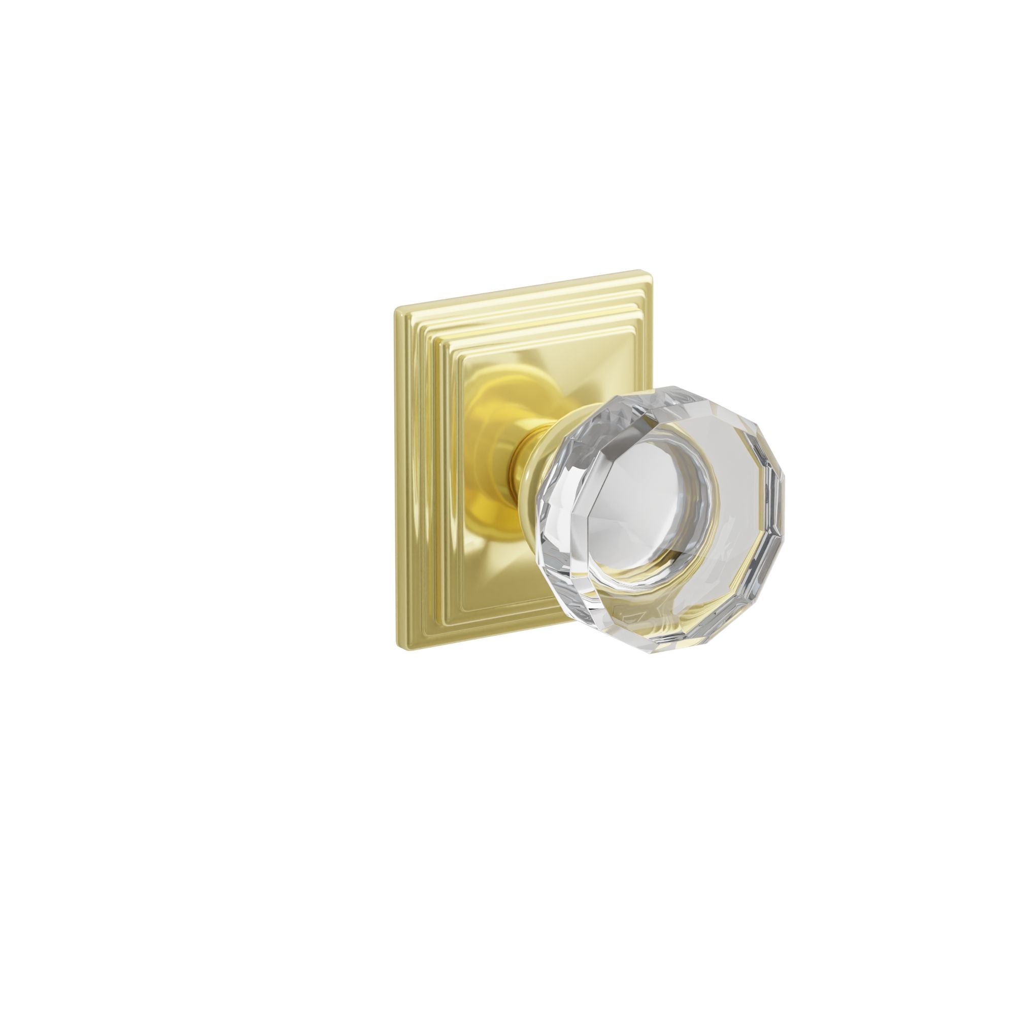 Emtek Concealed Fastener Lowell Glass Knob Set With Wilshire Rosette