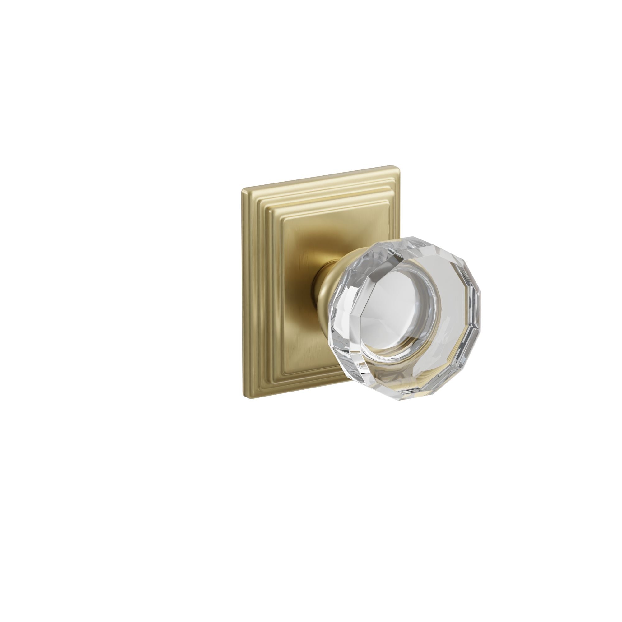 Emtek Concealed Fastener Lowell Glass Knob Set With Wilshire Rosette