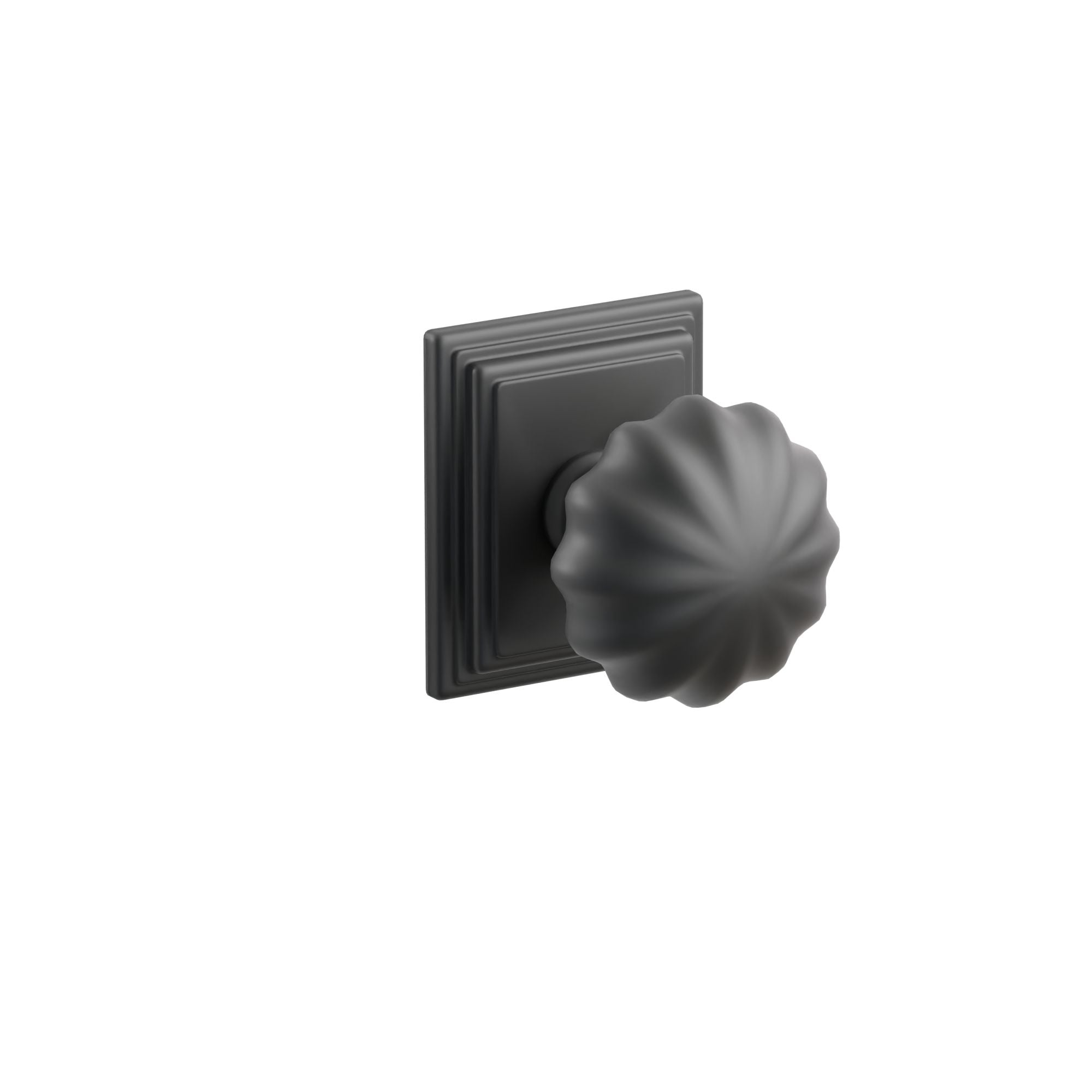 Emtek Concealed Fastener Melon Knob Set With Wilshire Rosette