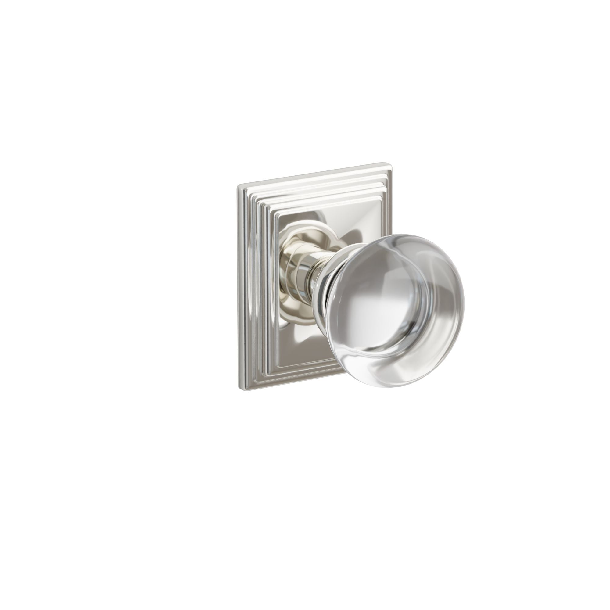Emtek Concealed Fastener Providence Glass Knob Set With Wilshire Rosette