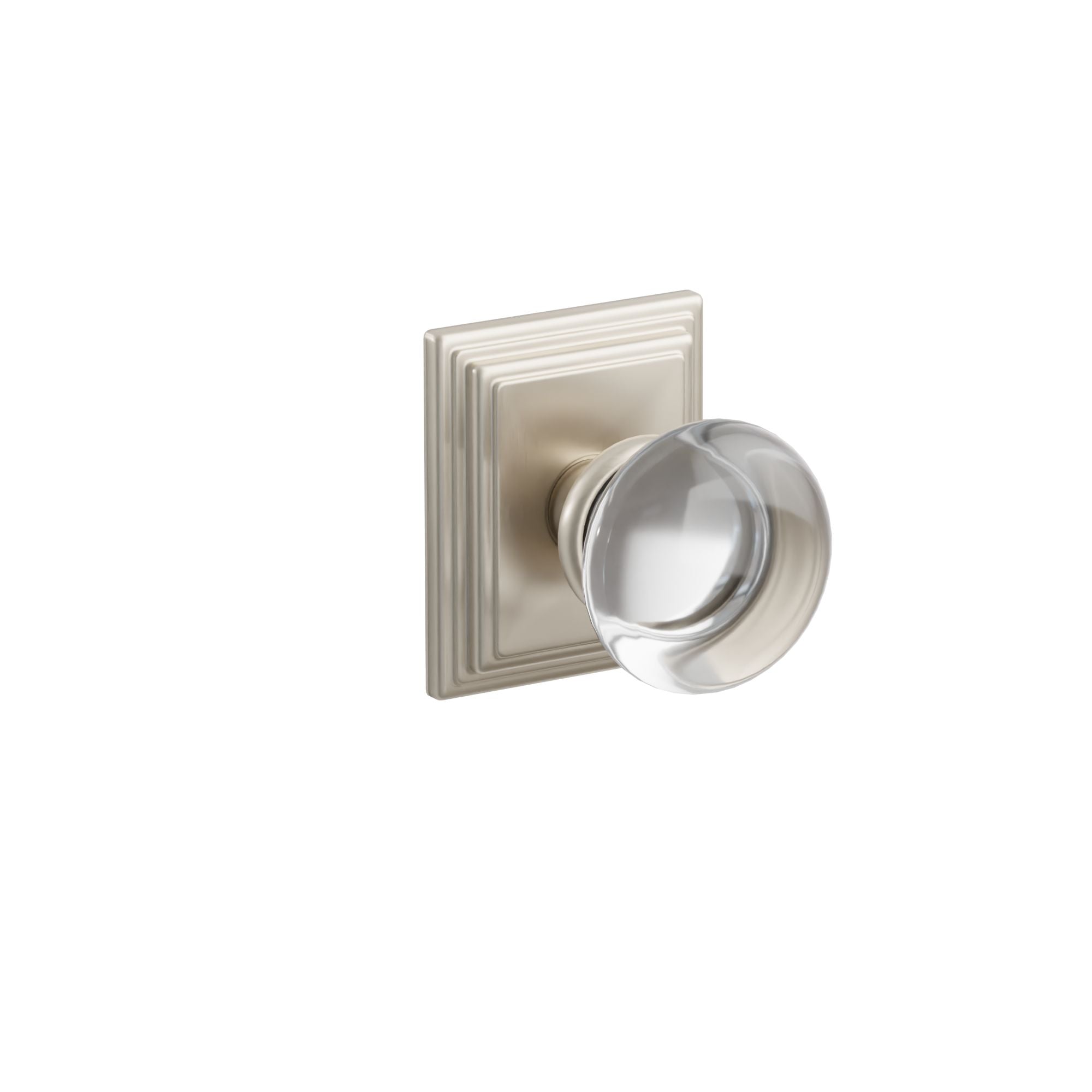 Emtek Concealed Fastener Providence Glass Knob Set With Wilshire Rosette
