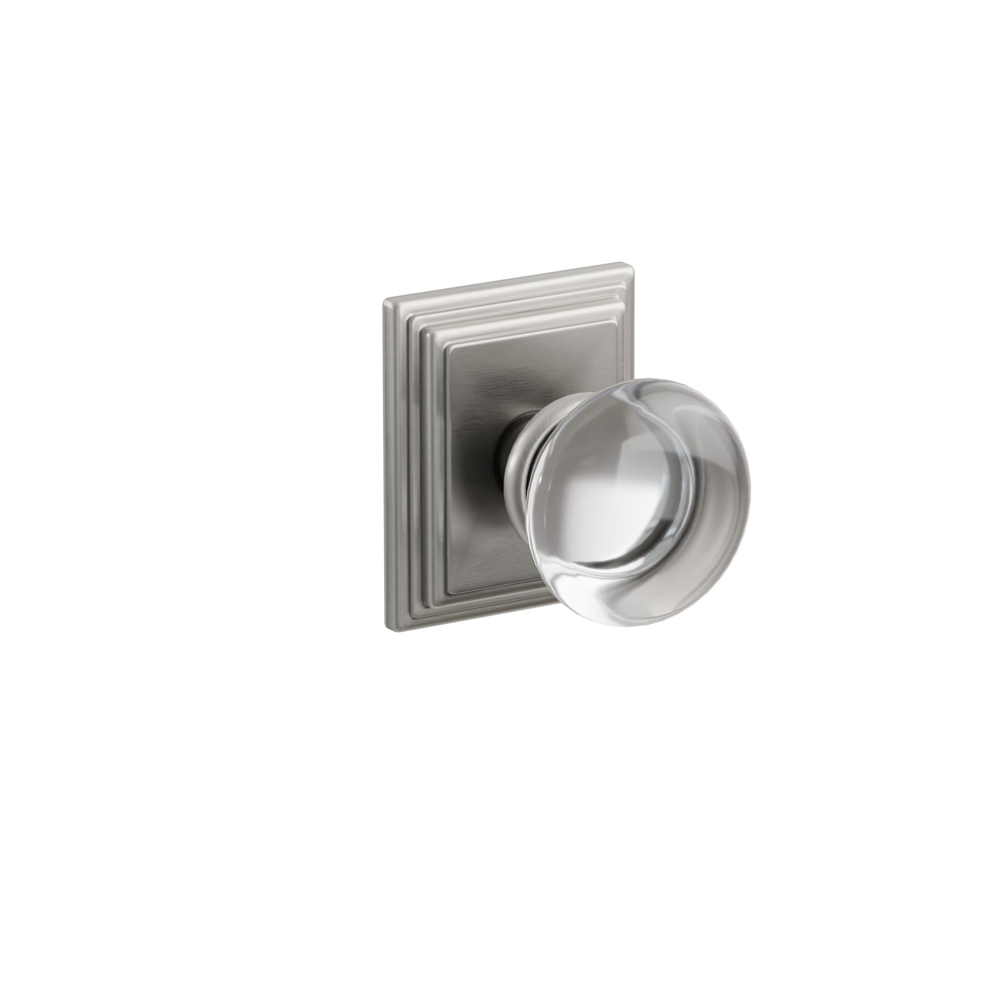 Emtek Concealed Fastener Providence Glass Knob Set With Wilshire Rosette