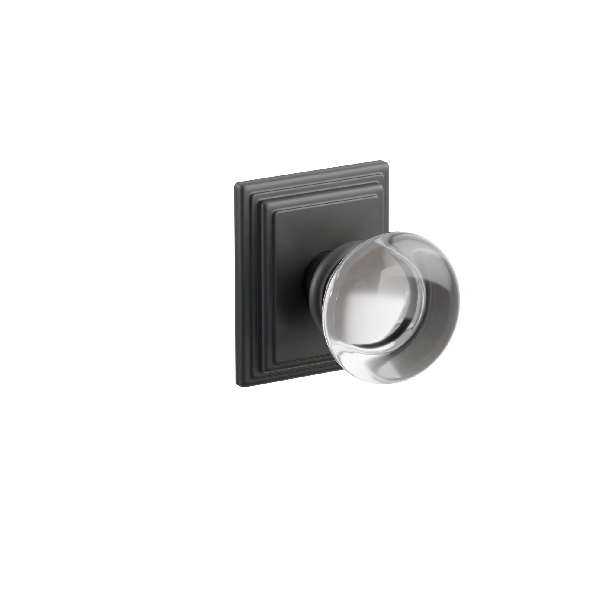 Emtek Concealed Fastener Providence Glass Knob Set With Wilshire Rosette