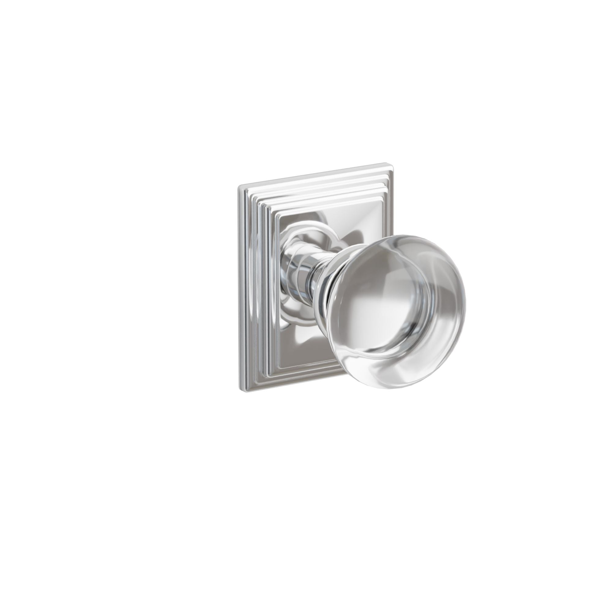 Emtek Concealed Fastener Providence Glass Knob Set With Wilshire Rosette