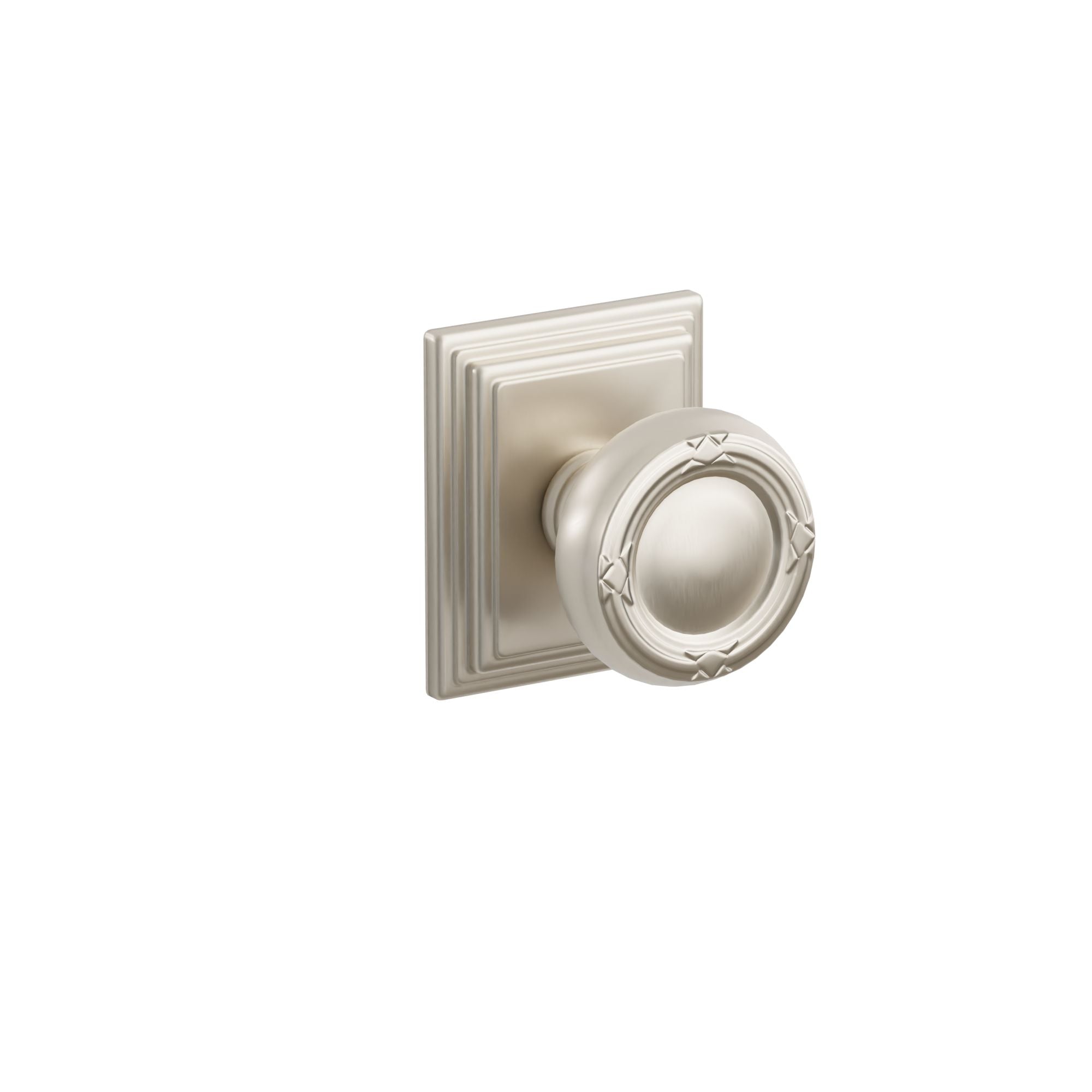 Emtek Concealed Fastener Ribbon & Reed Knob Set With Wilshire Rosette