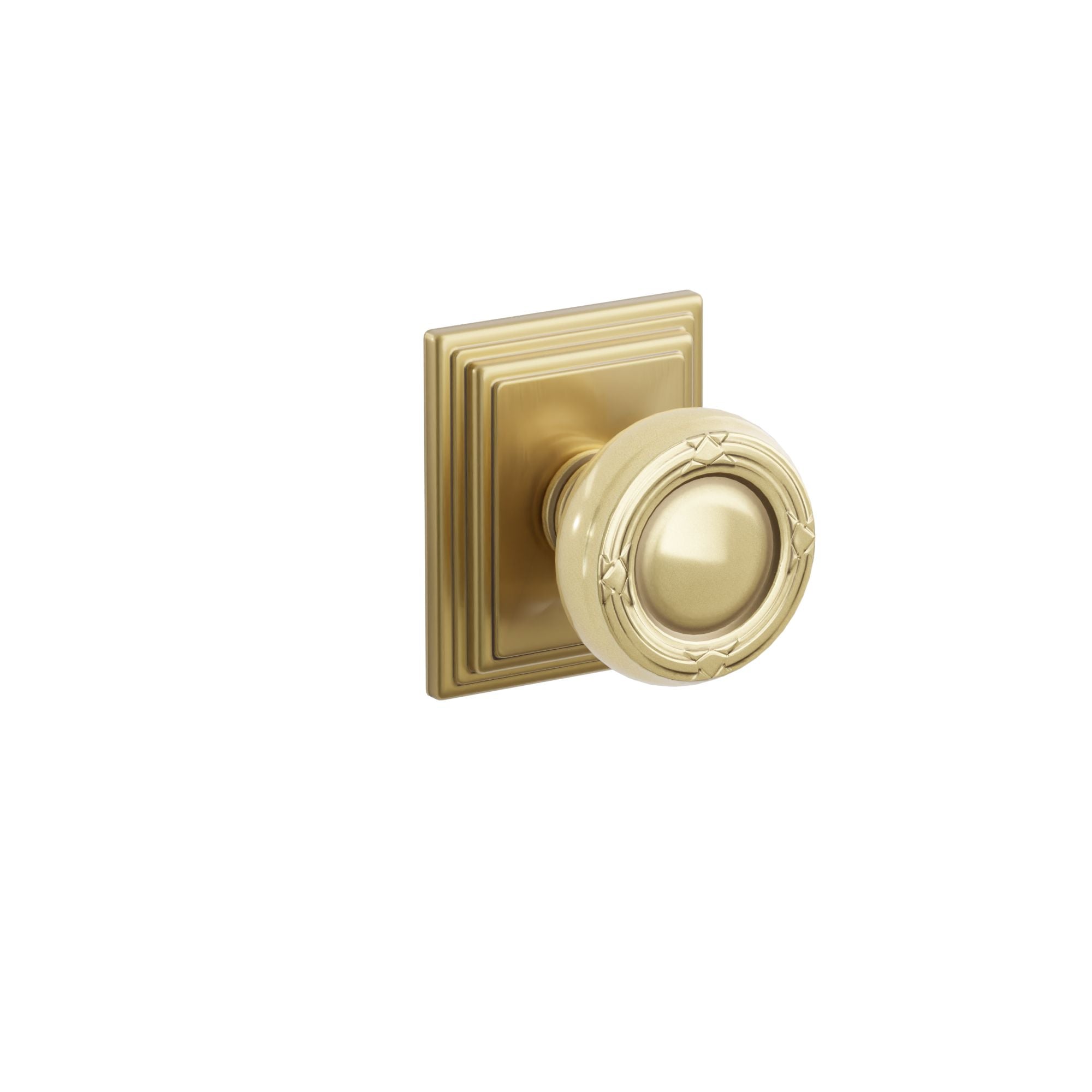 Emtek Concealed Fastener Ribbon & Reed Knob Set With Wilshire Rosette