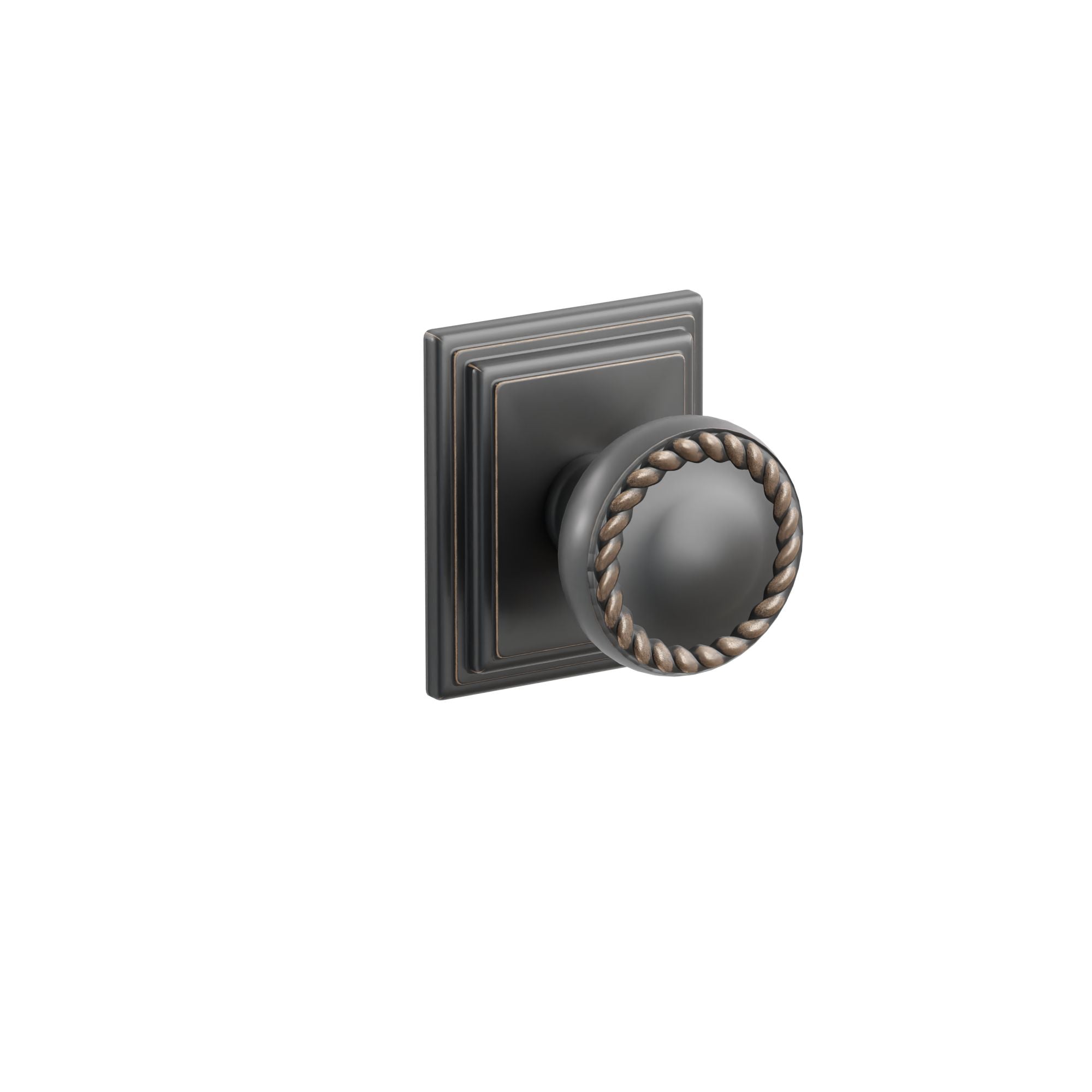 Emtek Concealed Fastener Rope Knob Set With Wilshire Rosette