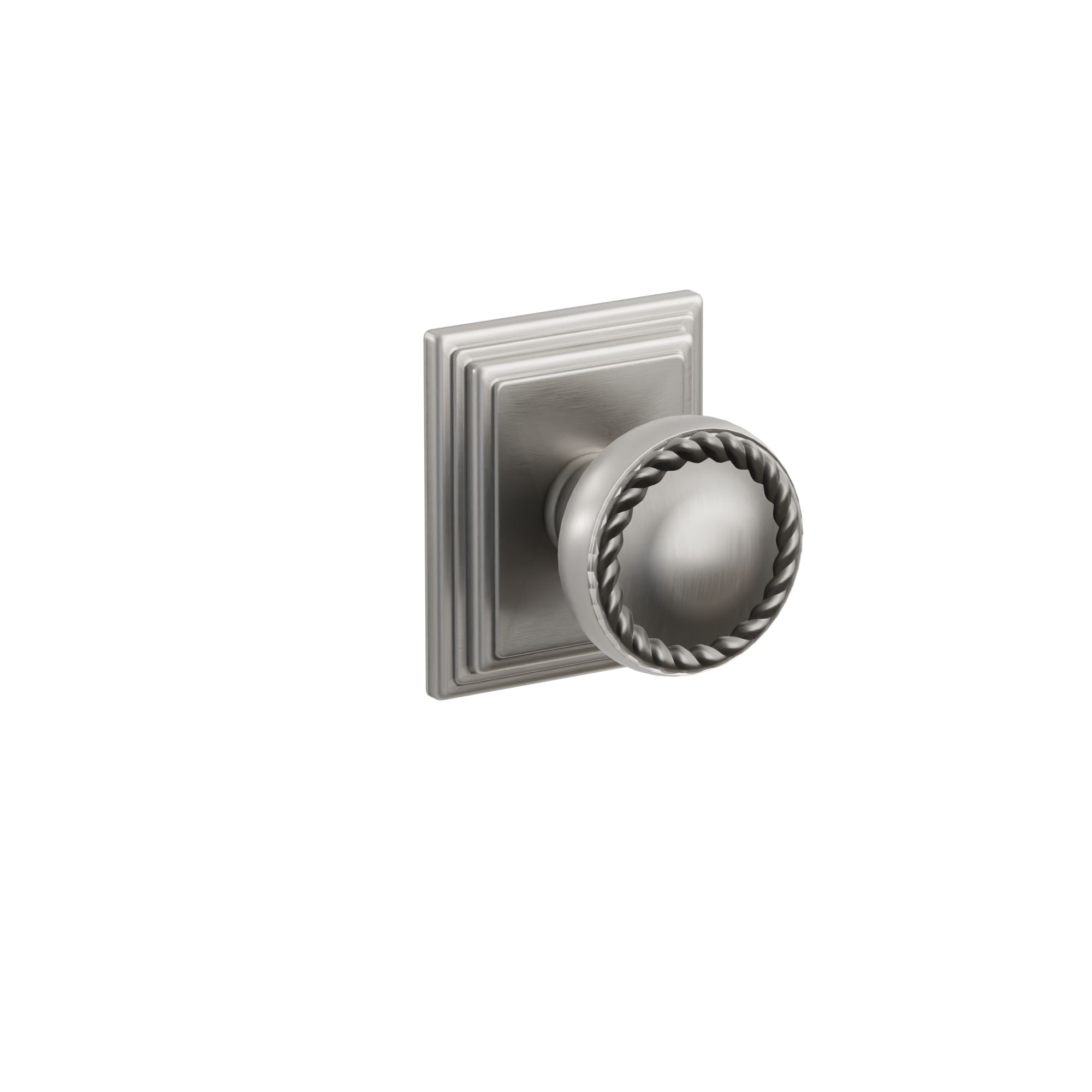 Emtek Concealed Fastener Rope Knob Set With Wilshire Rosette