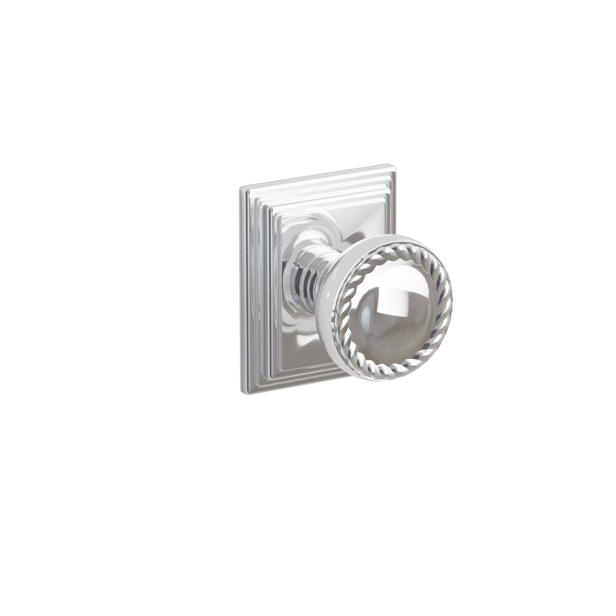 Emtek Concealed Fastener Rope Knob Set With Wilshire Rosette