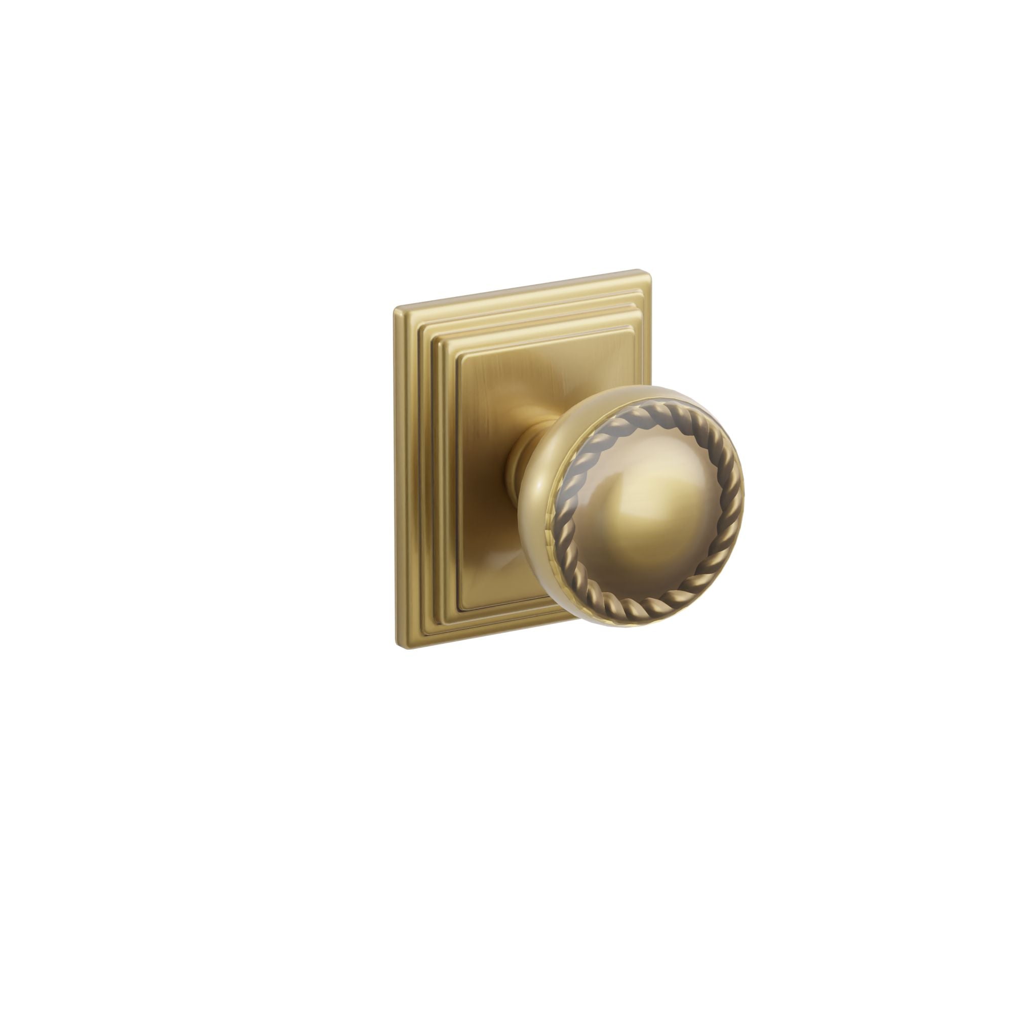 Emtek Concealed Fastener Rope Knob Set With Wilshire Rosette