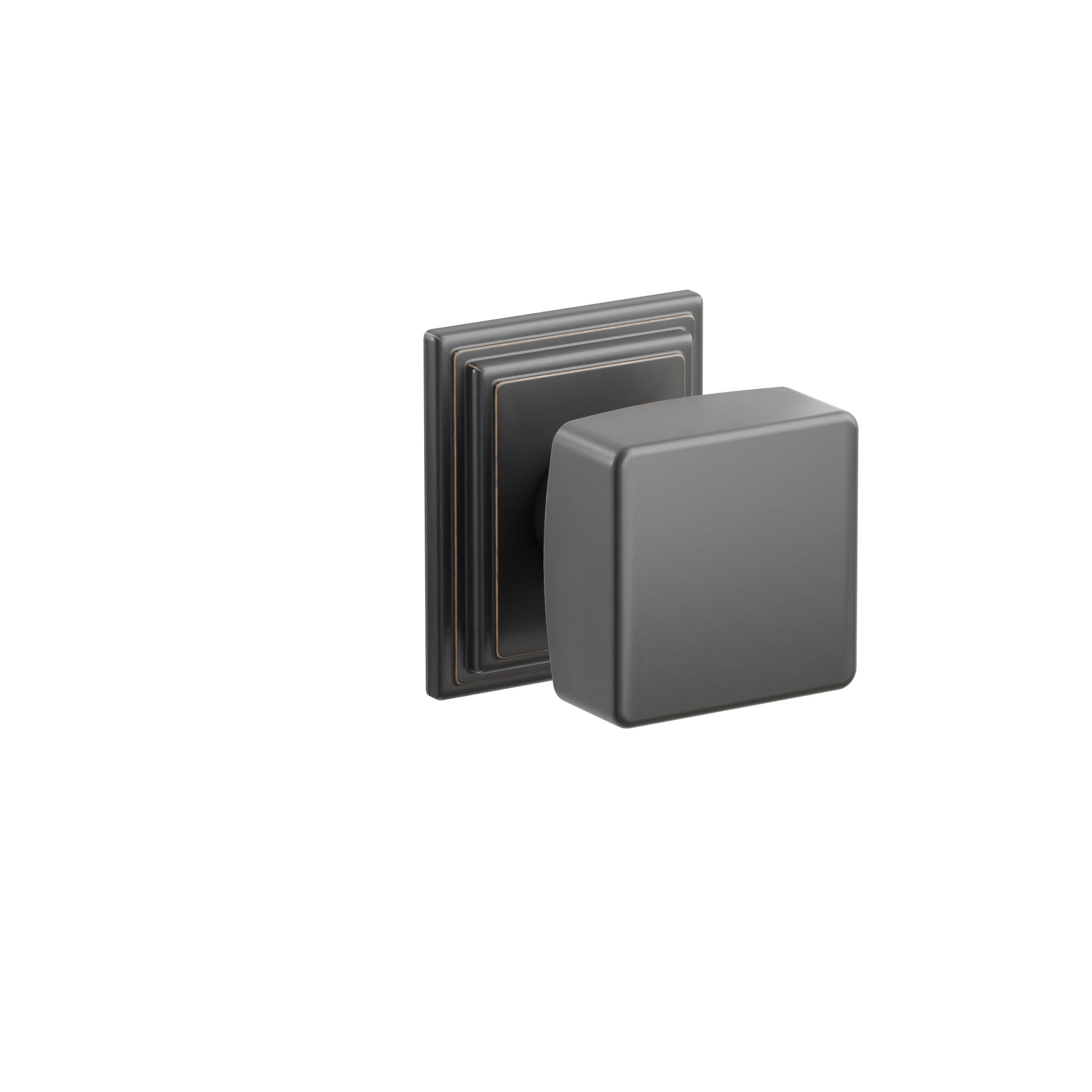 Emtek Square Knob Set with Wilshire Rosette