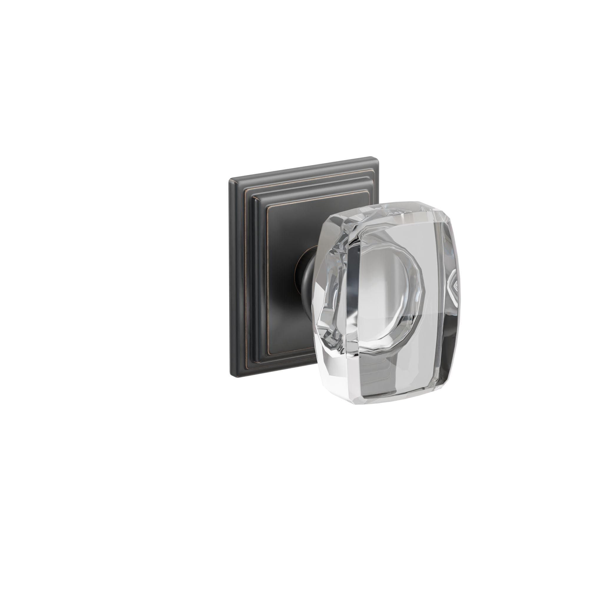 Emtek Concealed Fastener Windsor Glass Knob Set With Wilshire Rosette