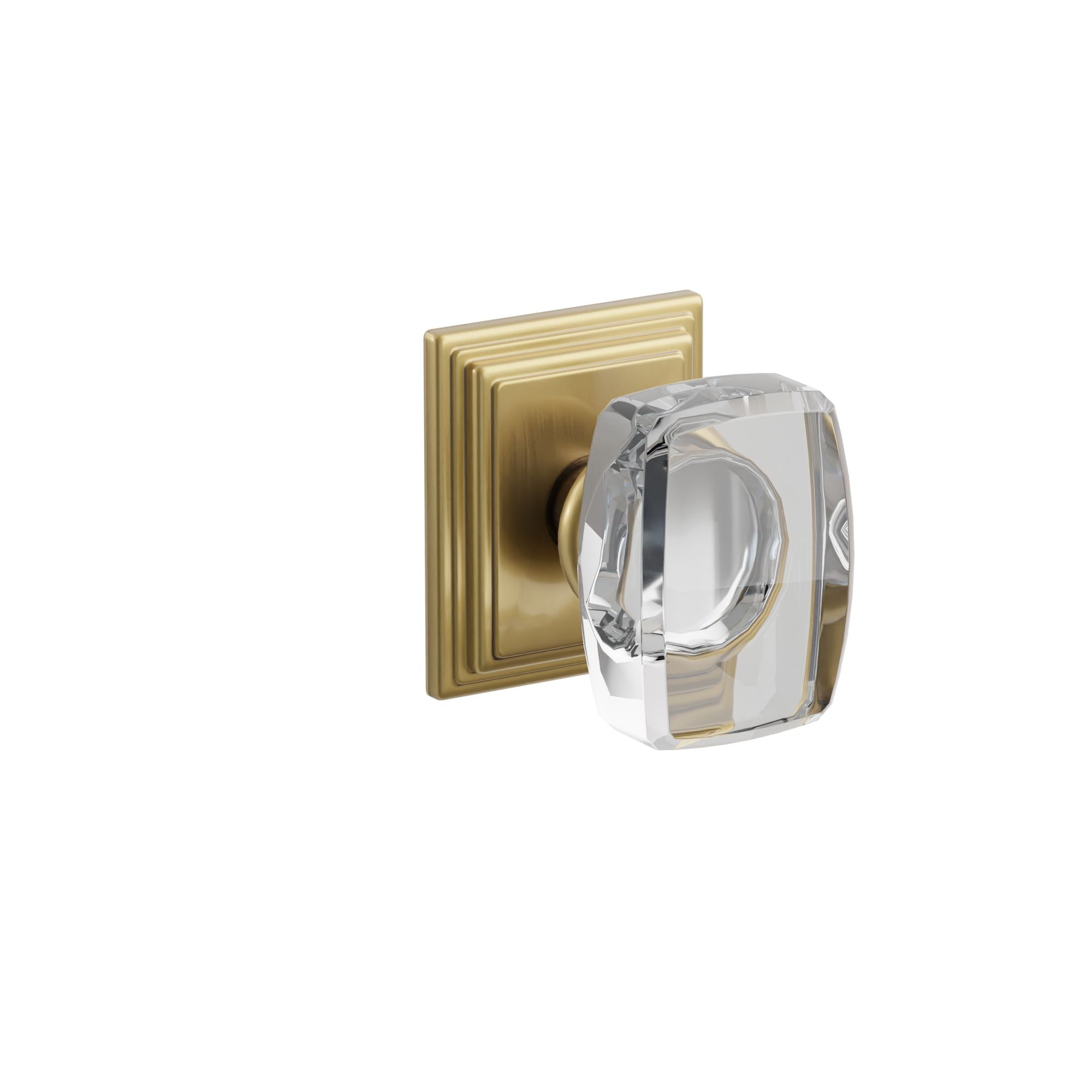 Emtek Concealed Fastener Windsor Glass Knob Set With Wilshire Rosette