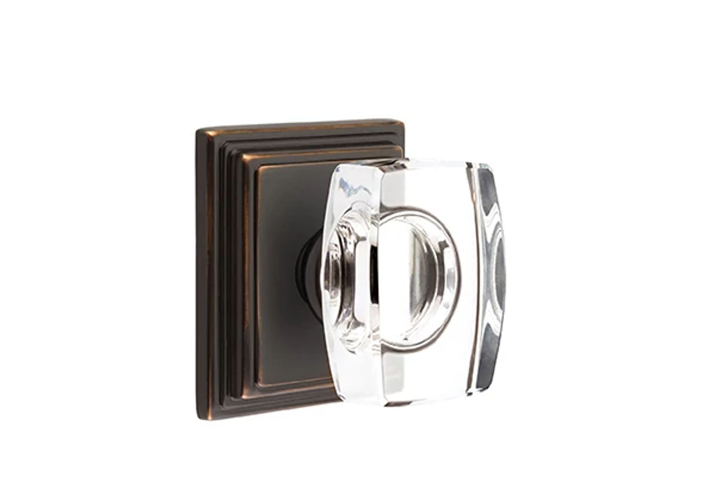 Emtek Windsor Glass Knob Set with Wilshire Rosette