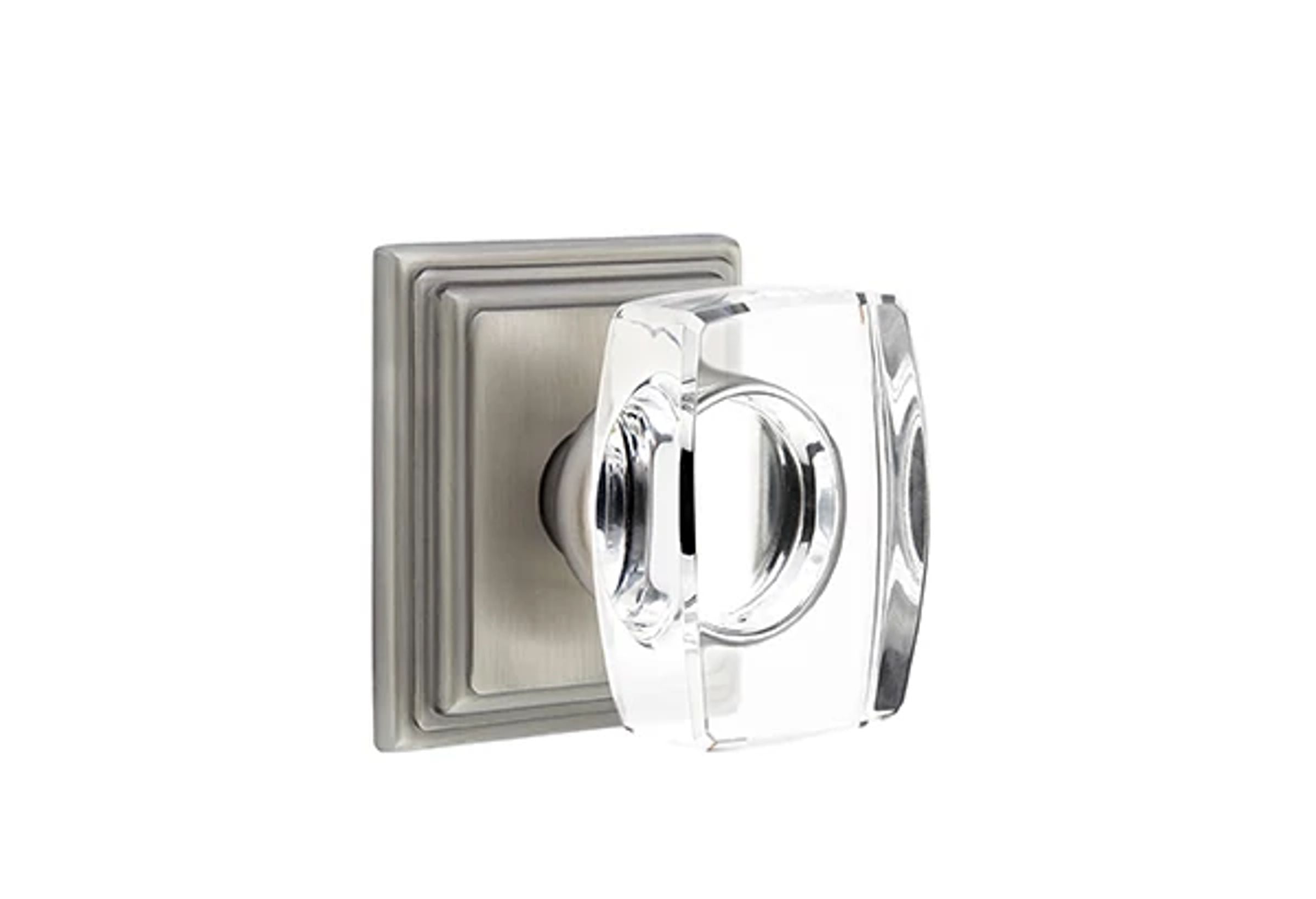 Emtek Concealed Fastener Windsor Glass Knob Set with Wilshire Rosette