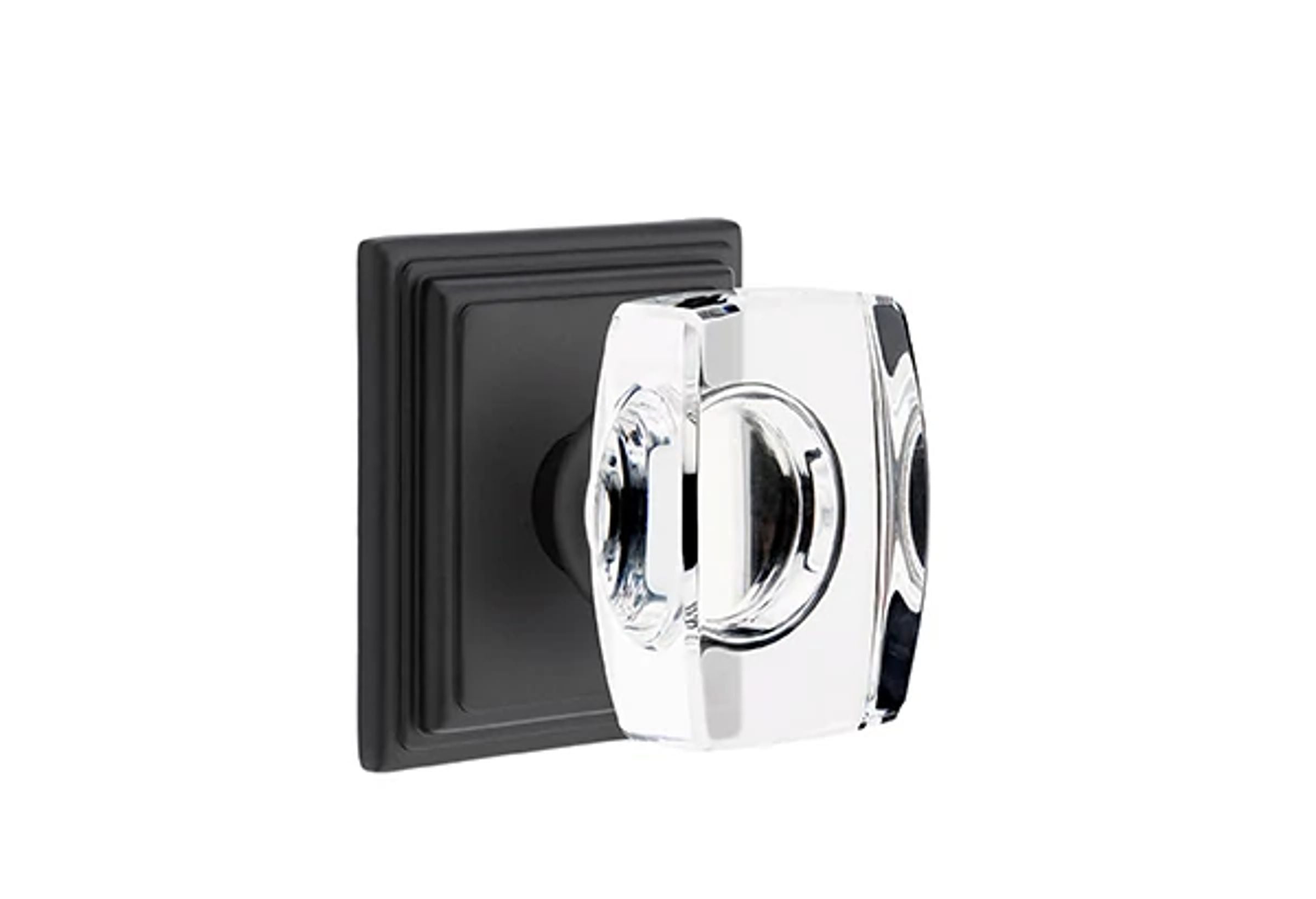 Emtek Concealed Fastener Windsor Glass Knob Set with Wilshire Rosette