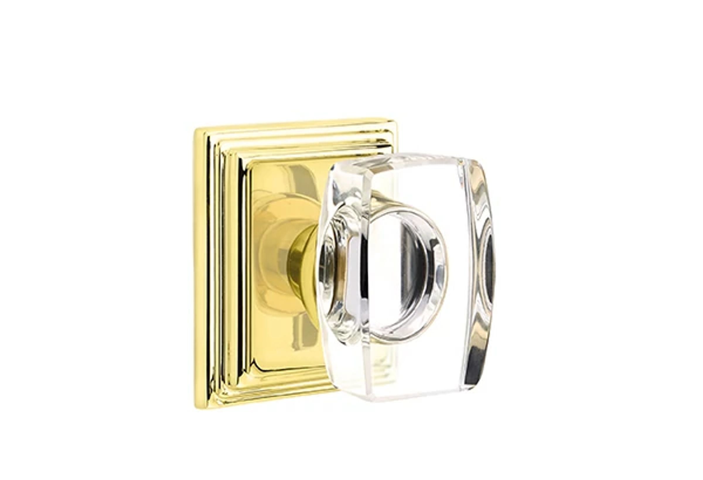 Emtek Concealed Fastener Windsor Glass Knob Set with Wilshire Rosette