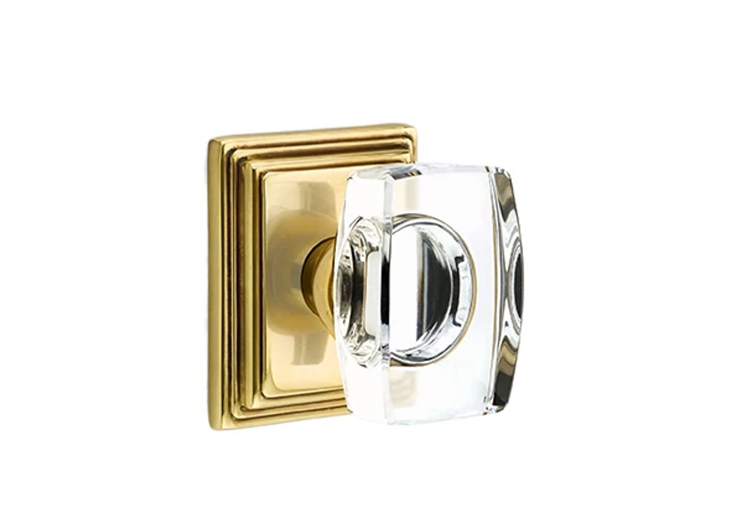 Emtek Windsor Glass Knob Set with Wilshire Rosette