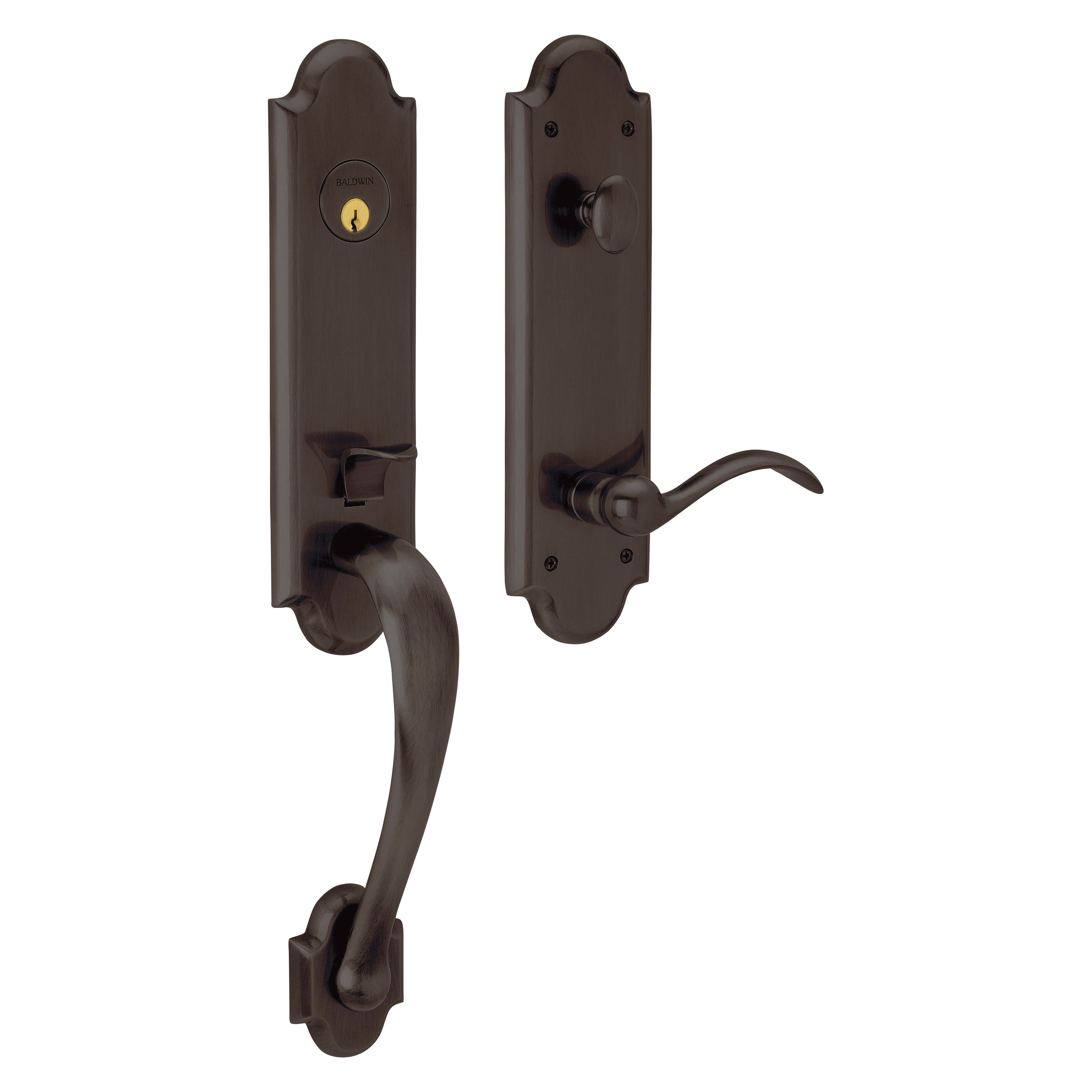 Baldwin Boulder Single Cylinder Handleset with 5452V Beavertail Lever