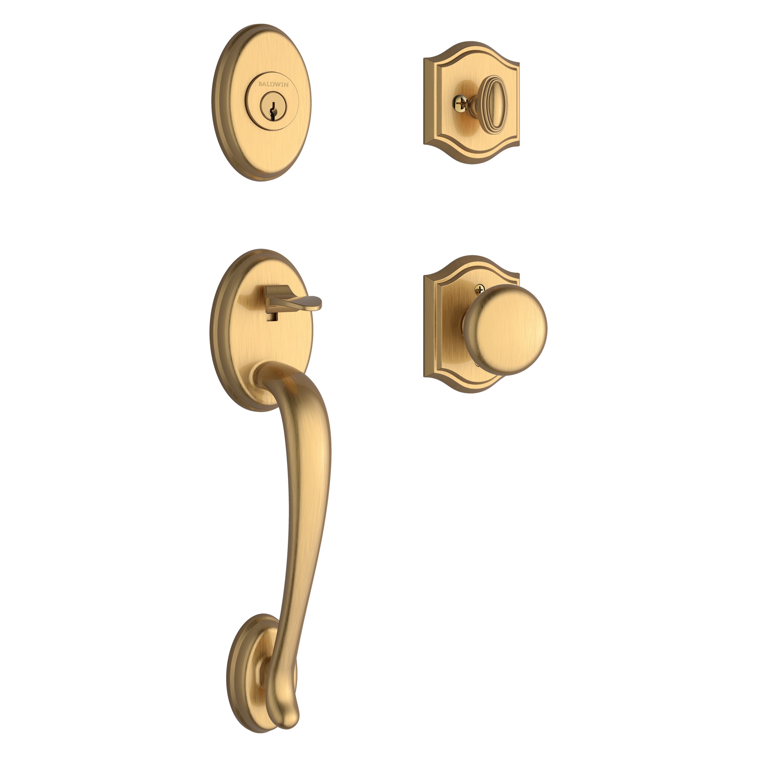 Baldwin Reserve Columbus Single Cylinder Handleset With Round Knob