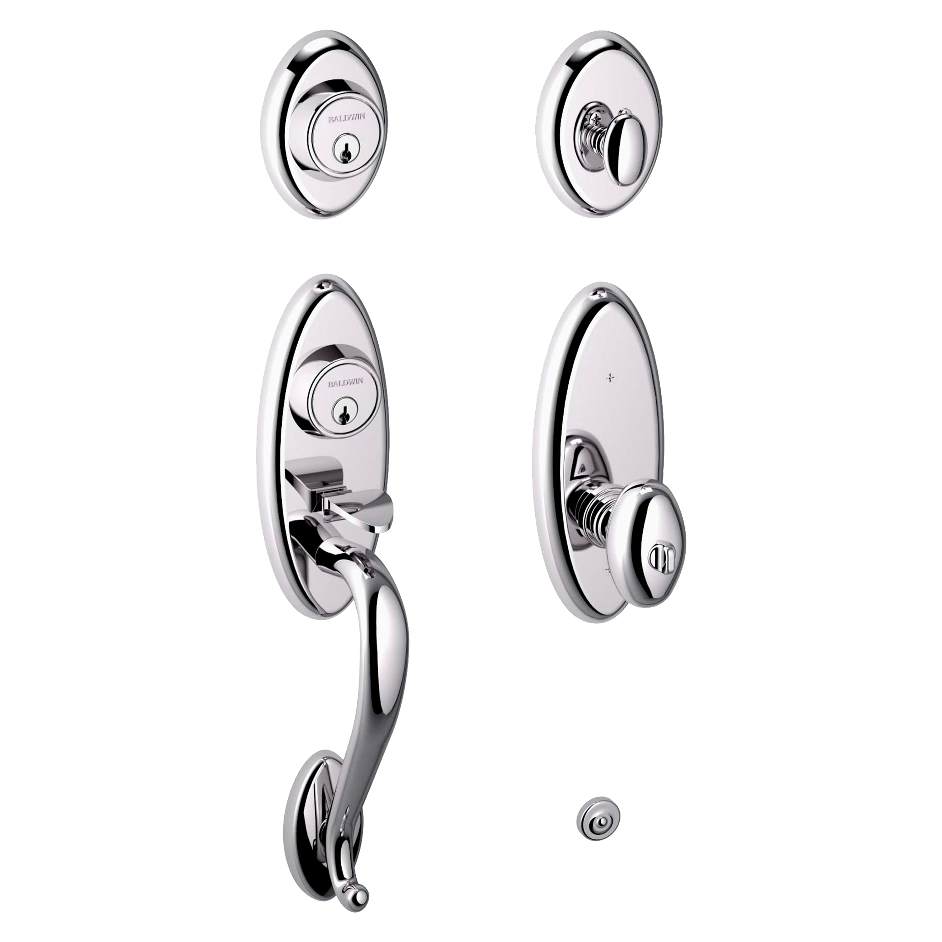 Baldwin Landon 2-Point Lock Single Cylinder Handleset with 5225 Egg Knob