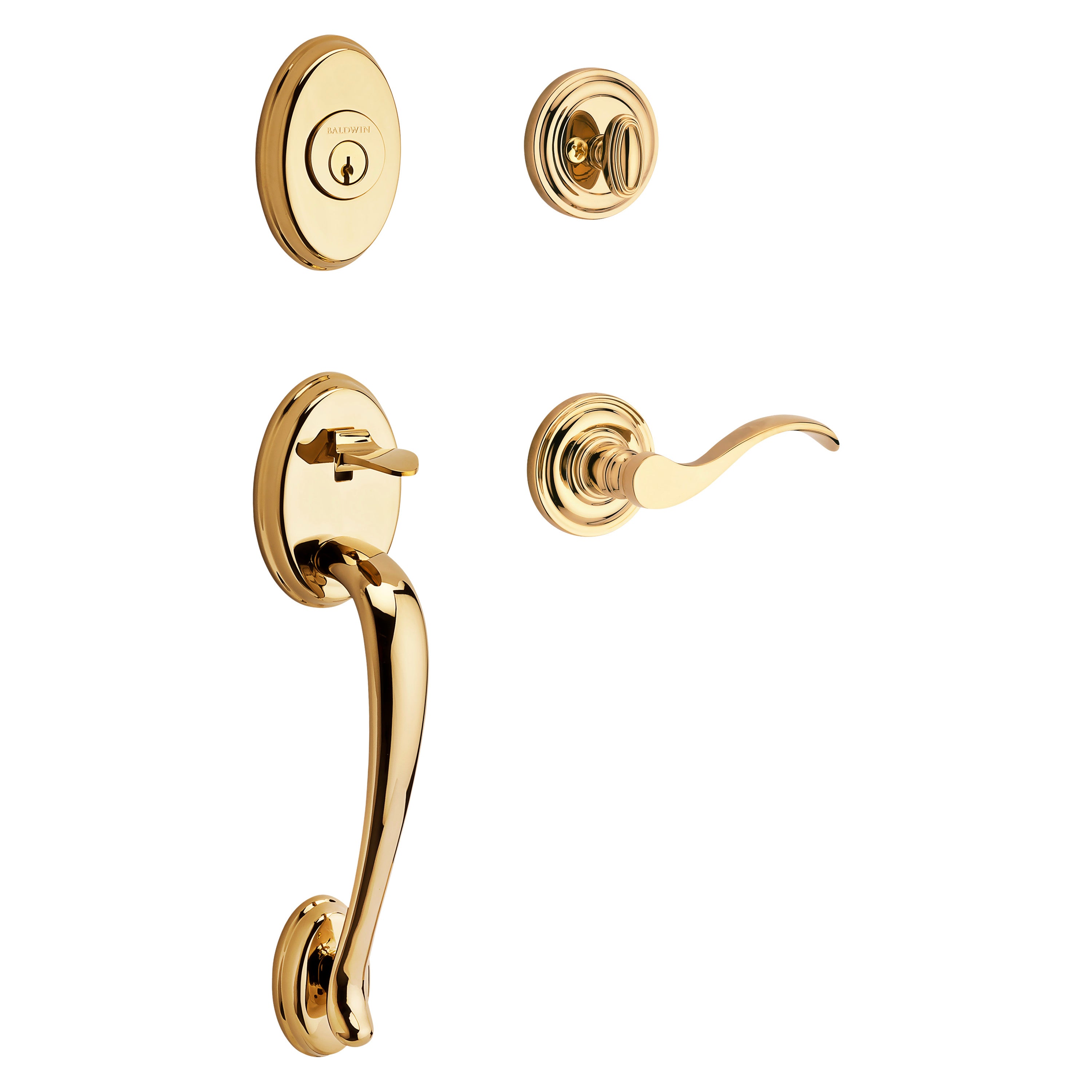 Baldwin Reserve Columbus Single Cylinder Handleset With Curve Lever