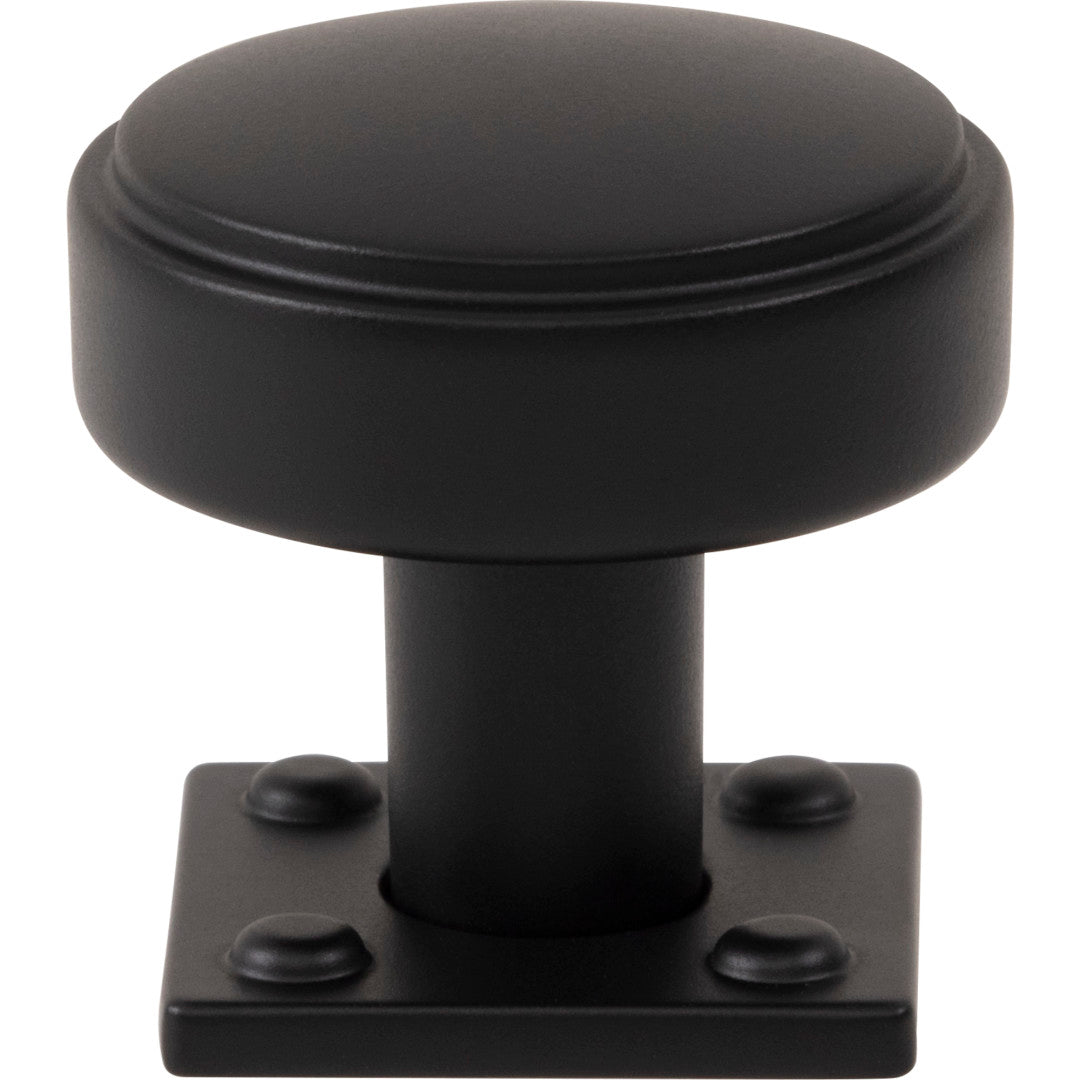 Atlas Homewares 1 1/4" Benning Knob With Backplate 1 1/4" / Matte Black