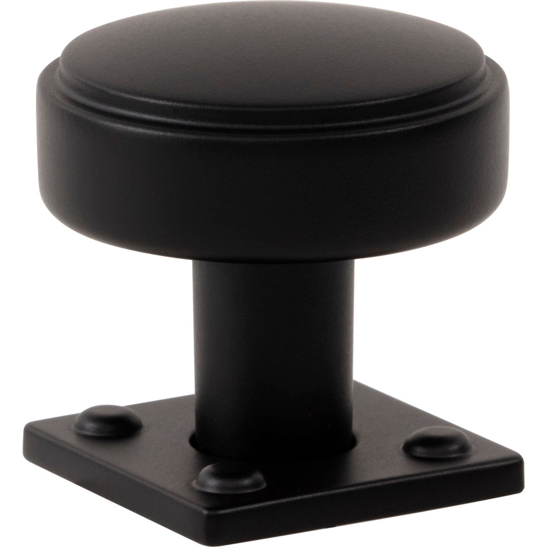 Atlas Homewares 1 1/4" Benning Knob With Backplate 1 1/4" / Matte Black