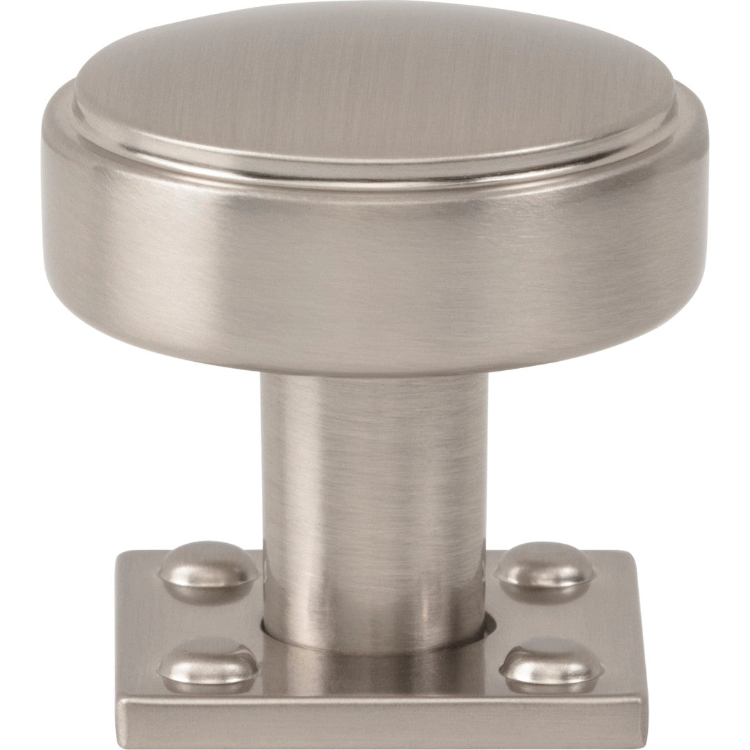 Atlas Homewares 1 1/4" Benning Knob With Backplate 1 1/4" / Brushed Nickel