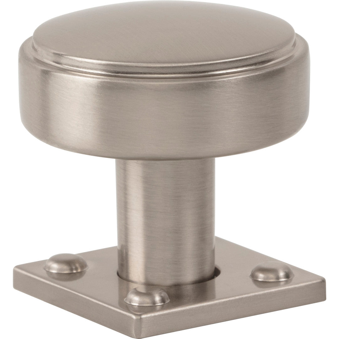 Atlas Homewares 1 1/4" Benning Knob With Backplate 1 1/4" / Brushed Nickel