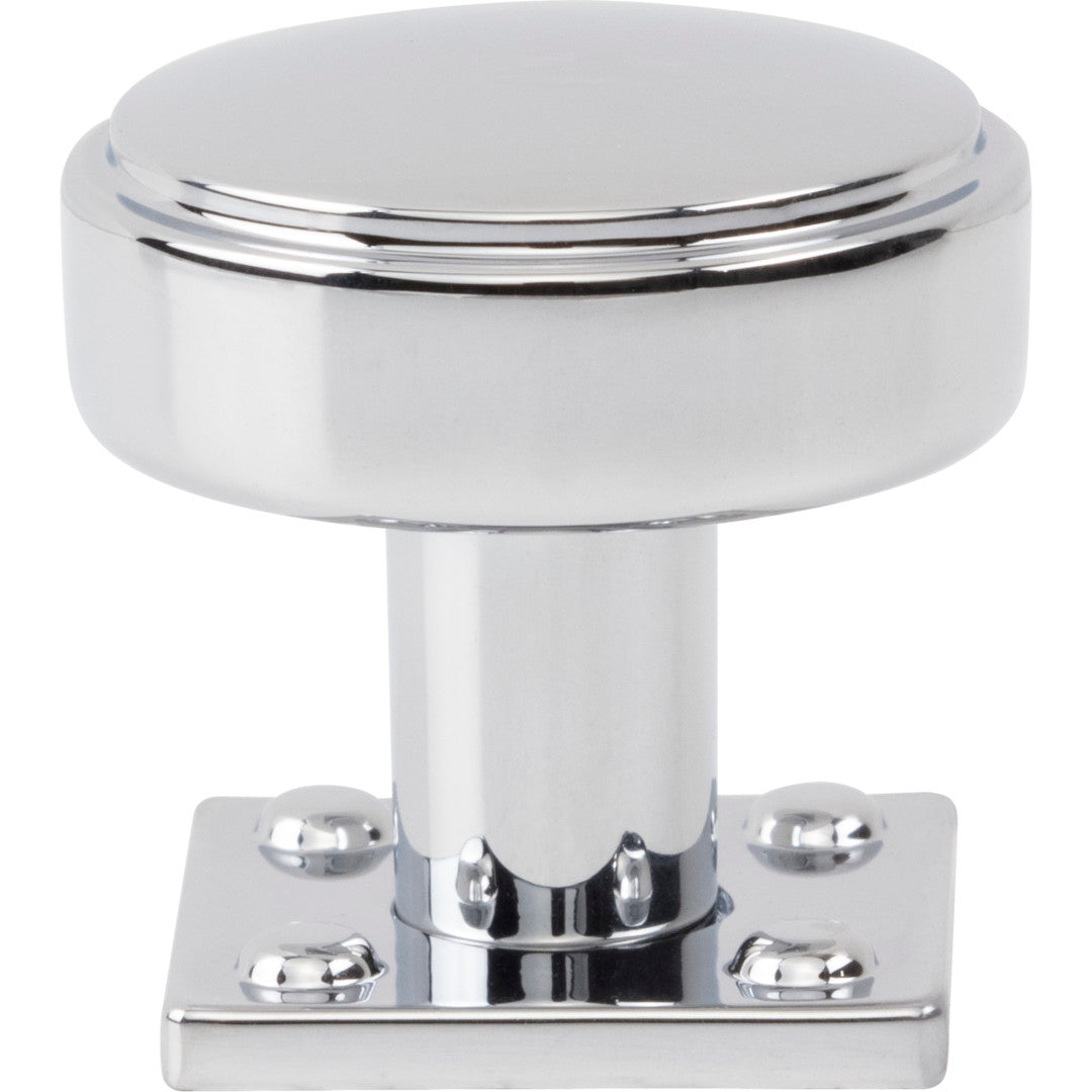 Atlas Homewares 1 1/4" Benning Knob With Backplate 1 1/4" / Polished Chrome