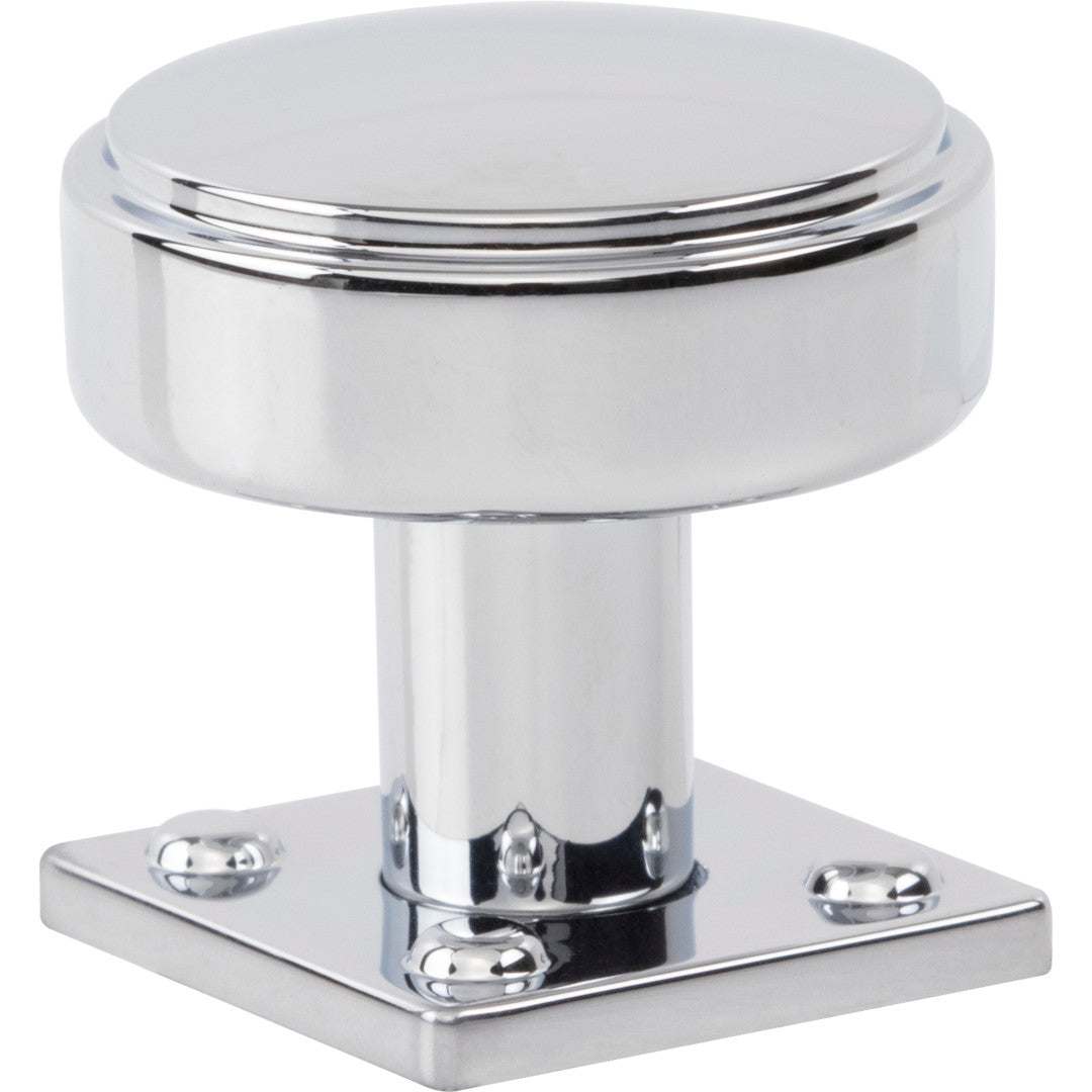 Atlas Homewares 1 1/4" Benning Knob With Backplate 1 1/4" / Polished Chrome