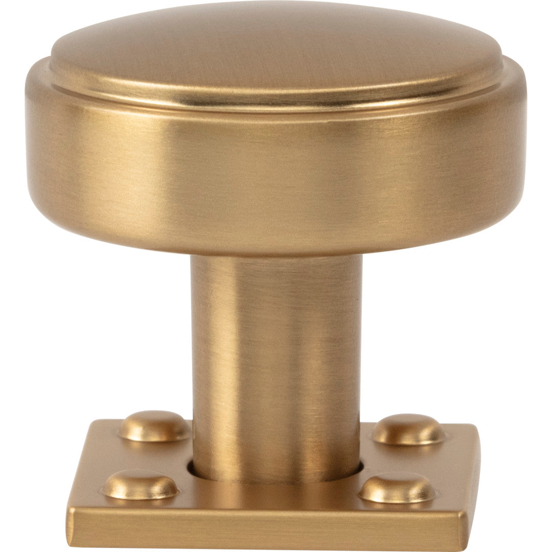 Atlas Homewares 1 1/4" Benning Knob With Backplate 1 1/4" / Warm Brass