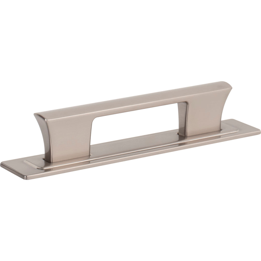 Atlas Homewares Zander Pull and Backplate 3 3/4" / Brushed Nickel