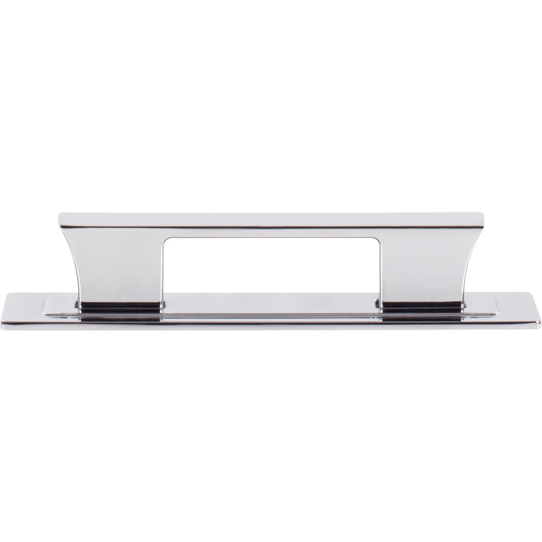 Atlas Homewares Zander Pull and Backplate 3 3/4" / Polished Chrome