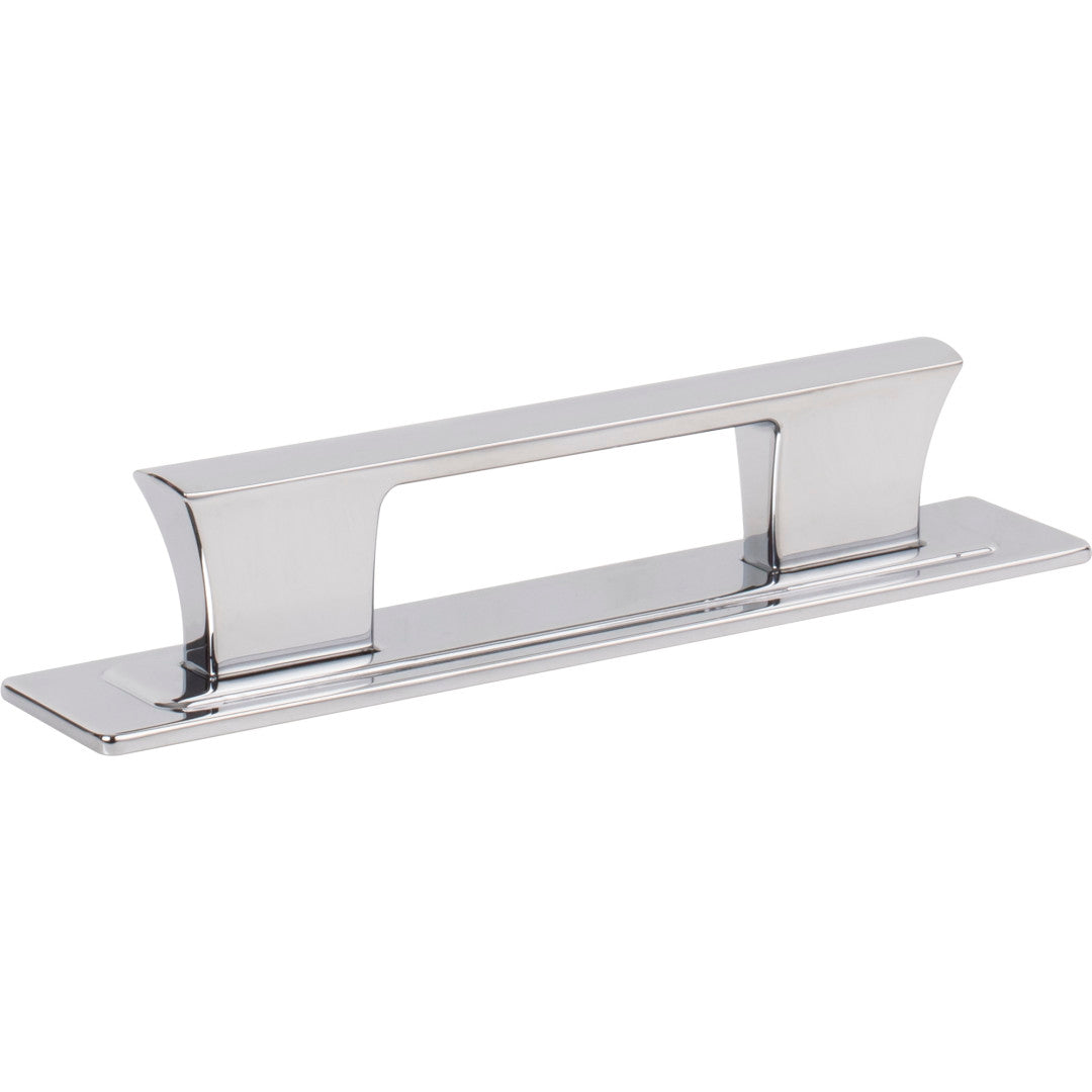 Atlas Homewares Zander Pull and Backplate 3 3/4" / Polished Chrome