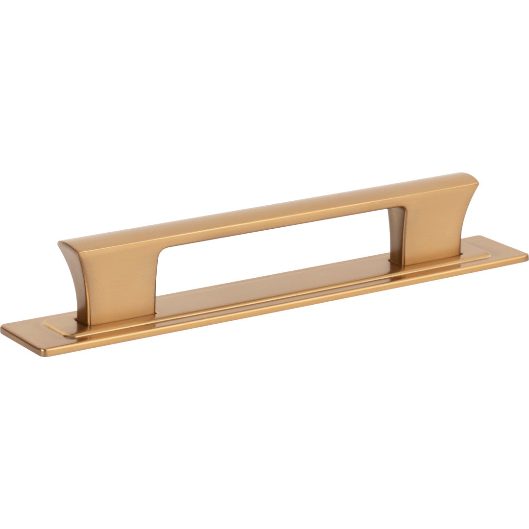 Atlas Homewares Zander Pull and Backplate 5 1/16" / Warm Brass