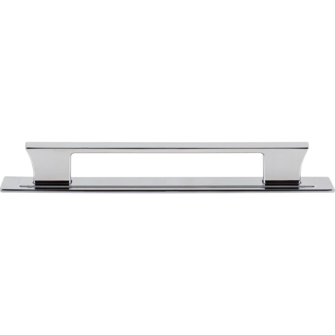 Atlas Homewares Zander Pull and Backplate 6 5/16" / Polished Chrome