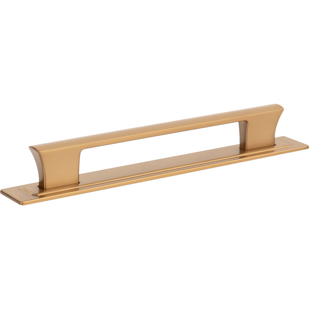 Atlas Homewares Zander Pull and Backplate 6 5/16" / Warm Brass