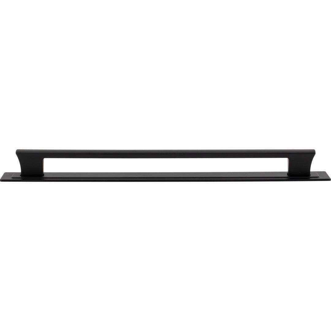 Atlas Homewares Zander Pull and Backplate 12" / Matte Black