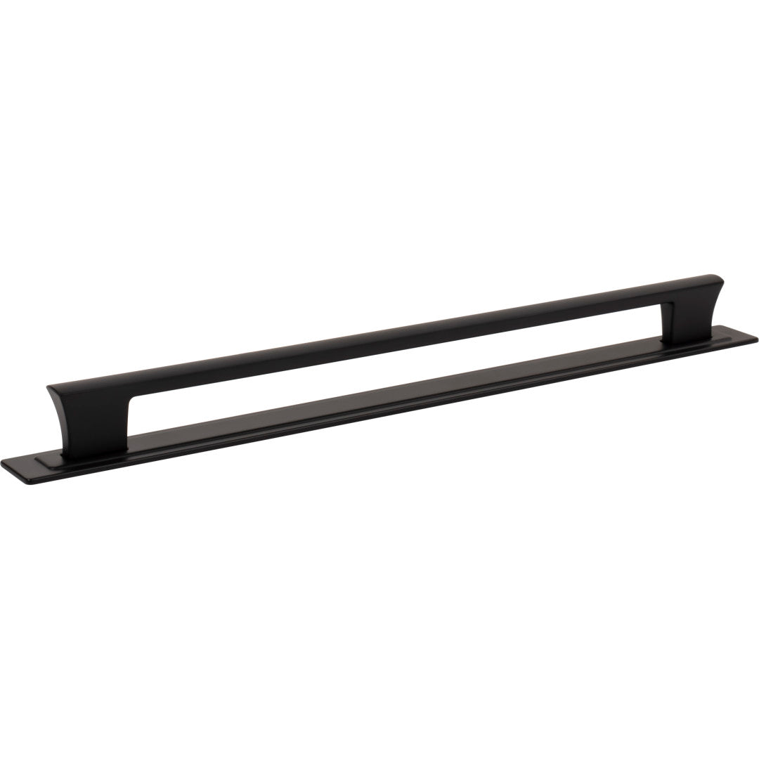 Atlas Homewares Zander Pull and Backplate 12" / Matte Black