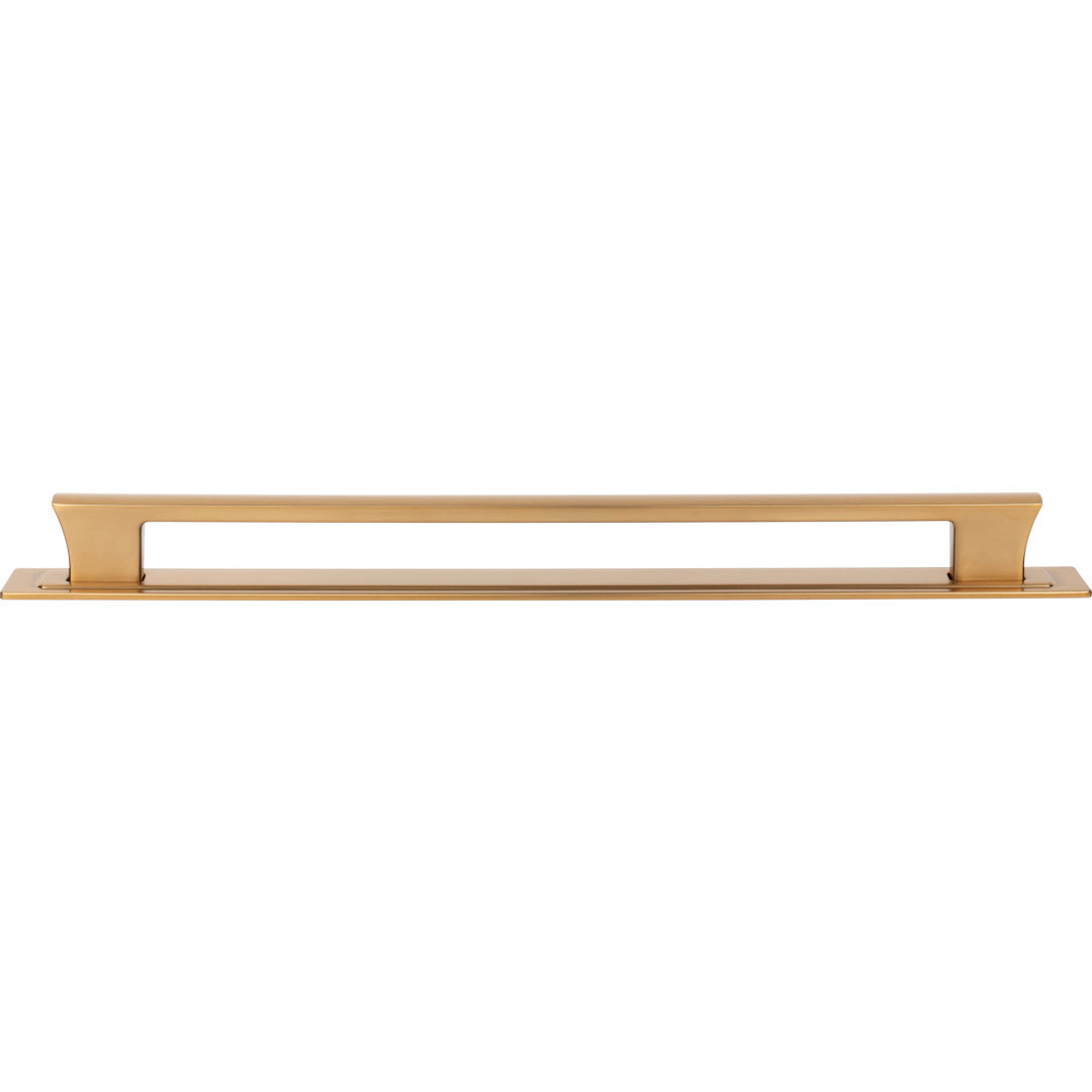 Atlas Homewares Zander Pull and Backplate 12" / Warm Brass
