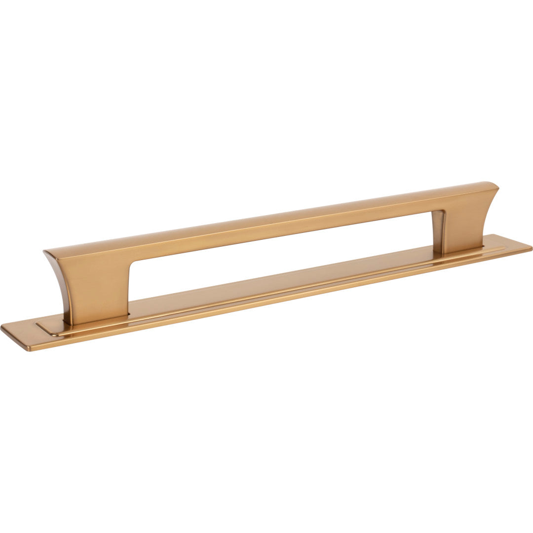 Atlas Homewares Zander Appliance Pull and Backplate 12" / Warm Brass